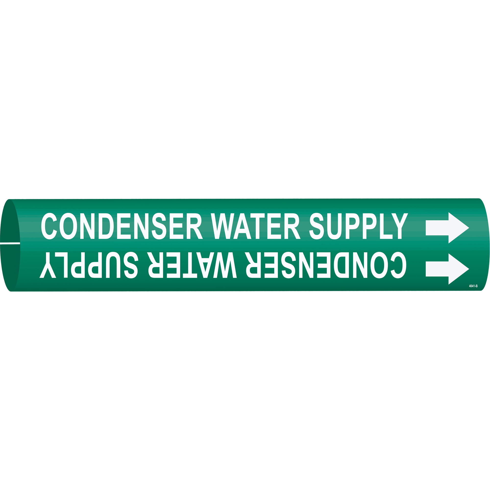 Marqueur de tuyau «Condenser Water Supply», À pression, 7/8" h x 7/8" la, Blanc/vert