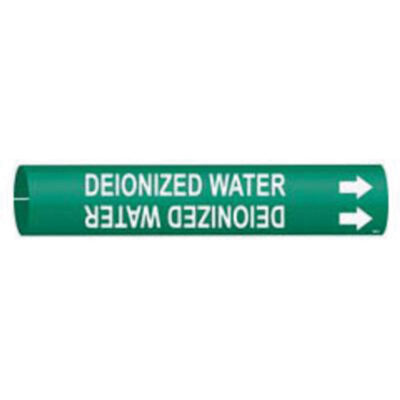 Marqueur de tuyau «Deionized Water», À pression, 13/16" h x 13/16" la, Blanc/vert