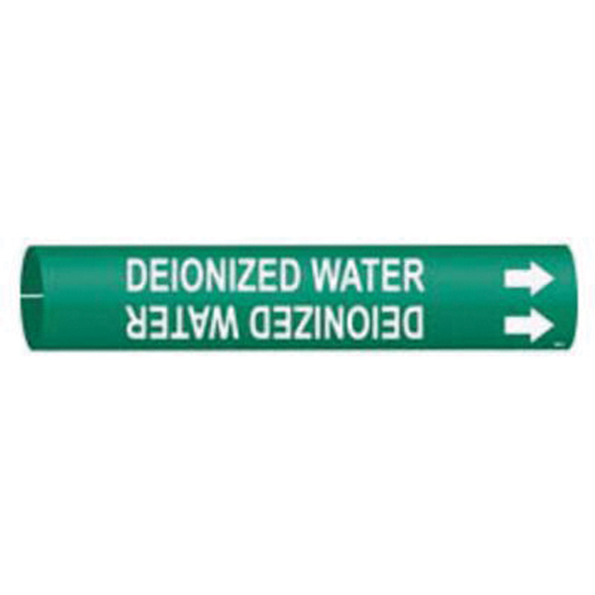 Marqueur de tuyau «Deionized Water», À pression, 13/16" h x 13/16" la, Blanc/vert