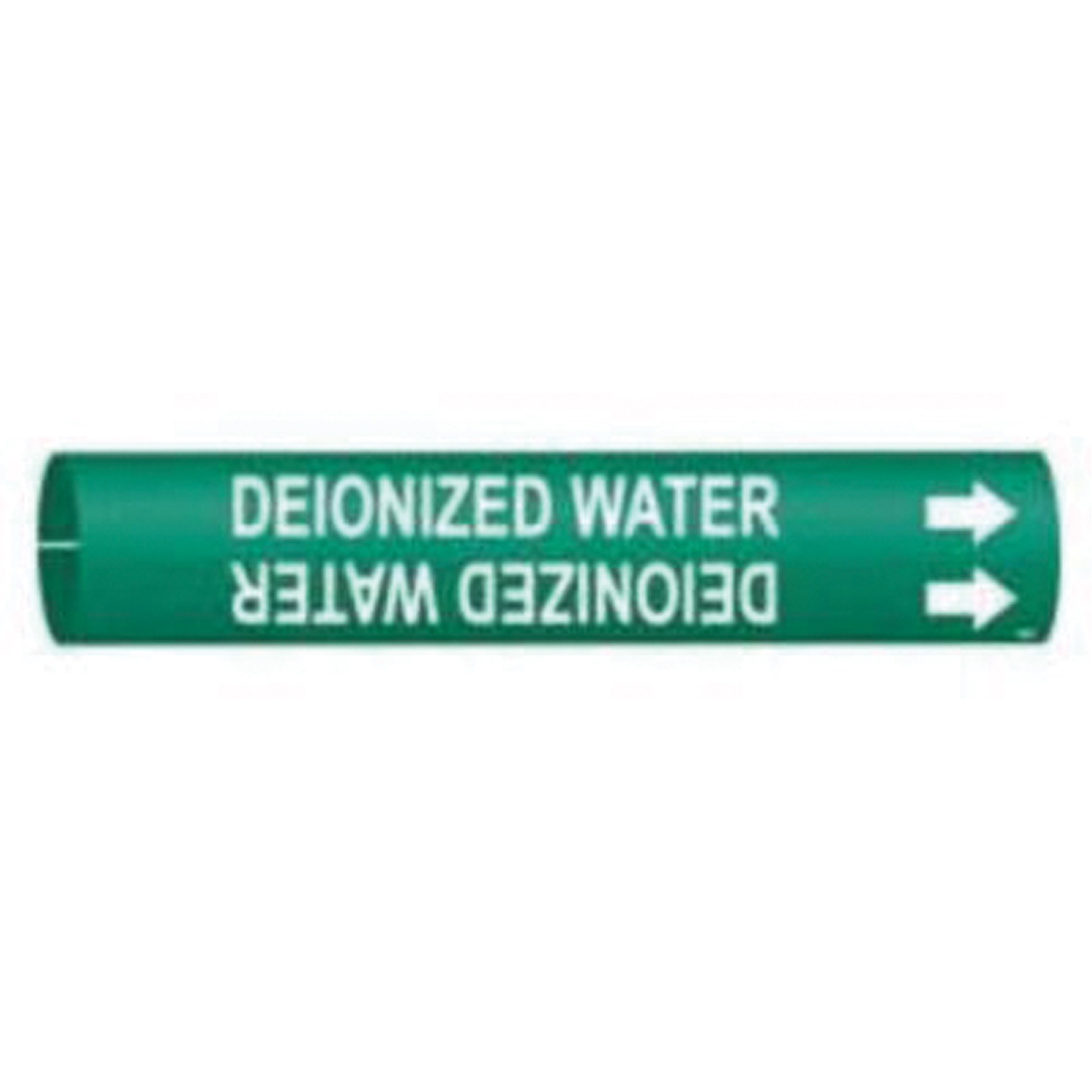 Marqueur de tuyau «Deionized Water», À pression, 2-13/16" h x 2-13/16" la, Blanc/vert