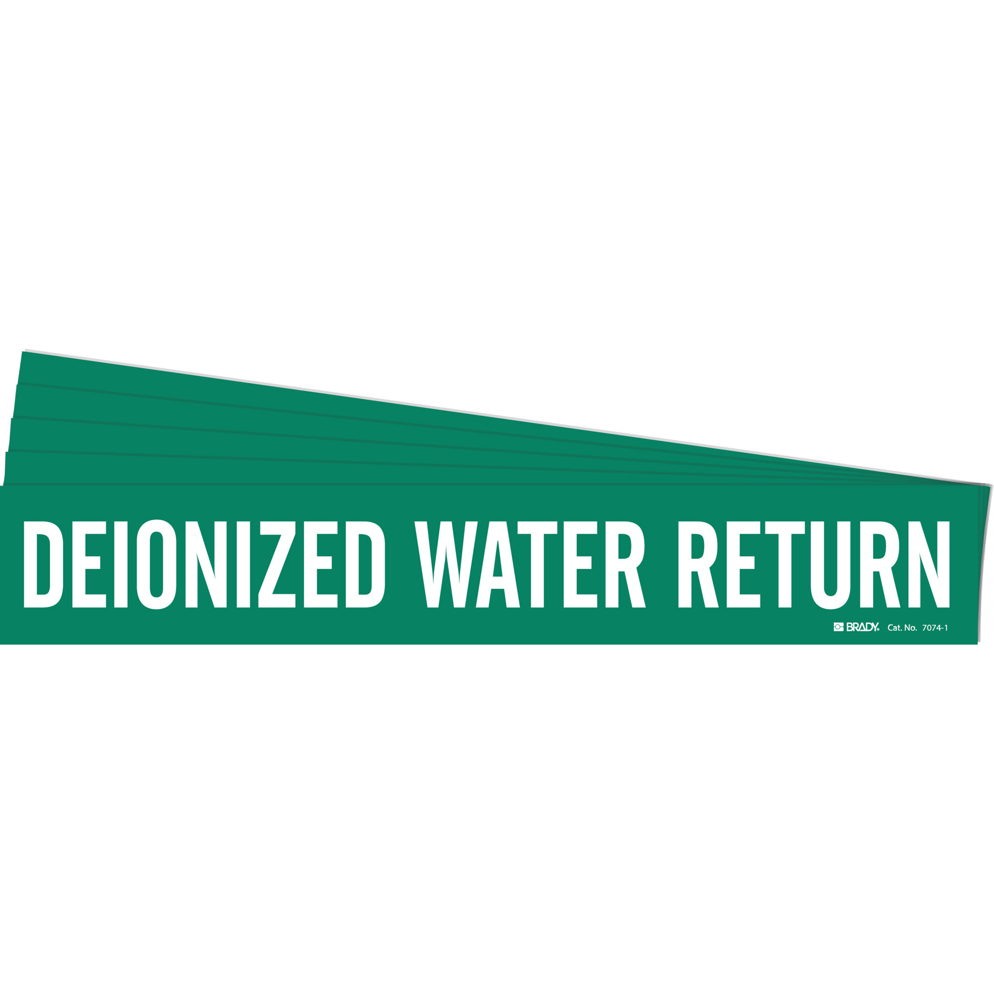 Marqueur de tuyau «Deionized Water Return», Autocollant, 2-1/4" h x 14" la, Blanc/vert