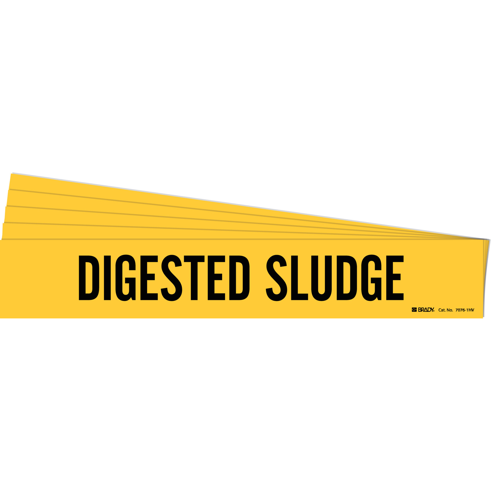 Marqueur de tuyau «Digested Sludge», Autocollant, 4" h x 24" la, Noir sur jaune