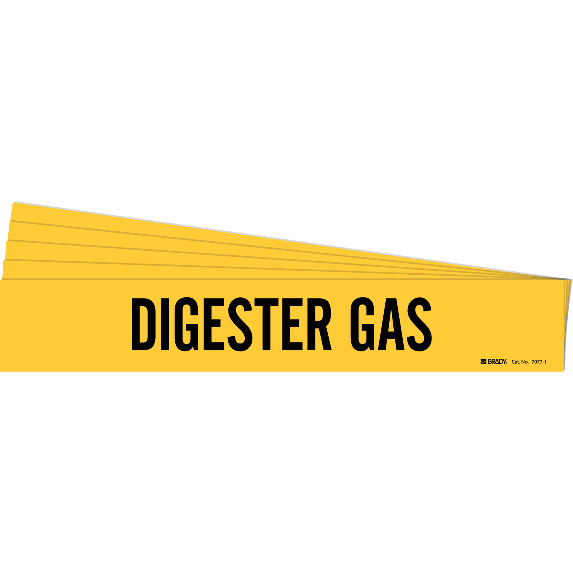 Marqueur de tuyau «Digester Gas», Autocollant, 2-1/4" h x 14" la, Noir sur jaune