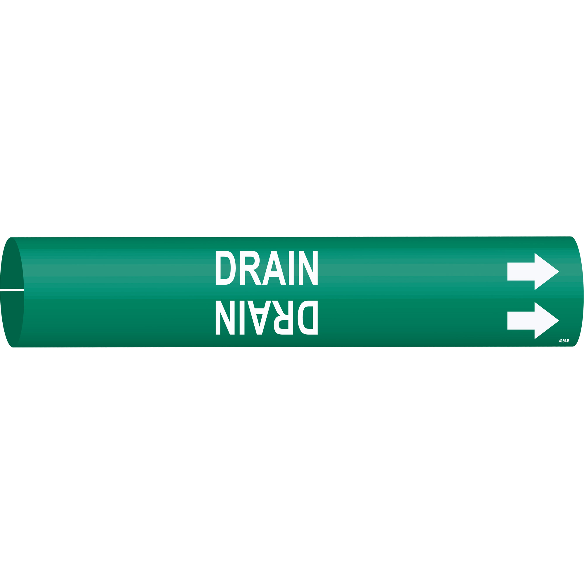 Marqueur de tuyau «Drain», À pression, 7/8" h x 7/8" la, Blanc/vert