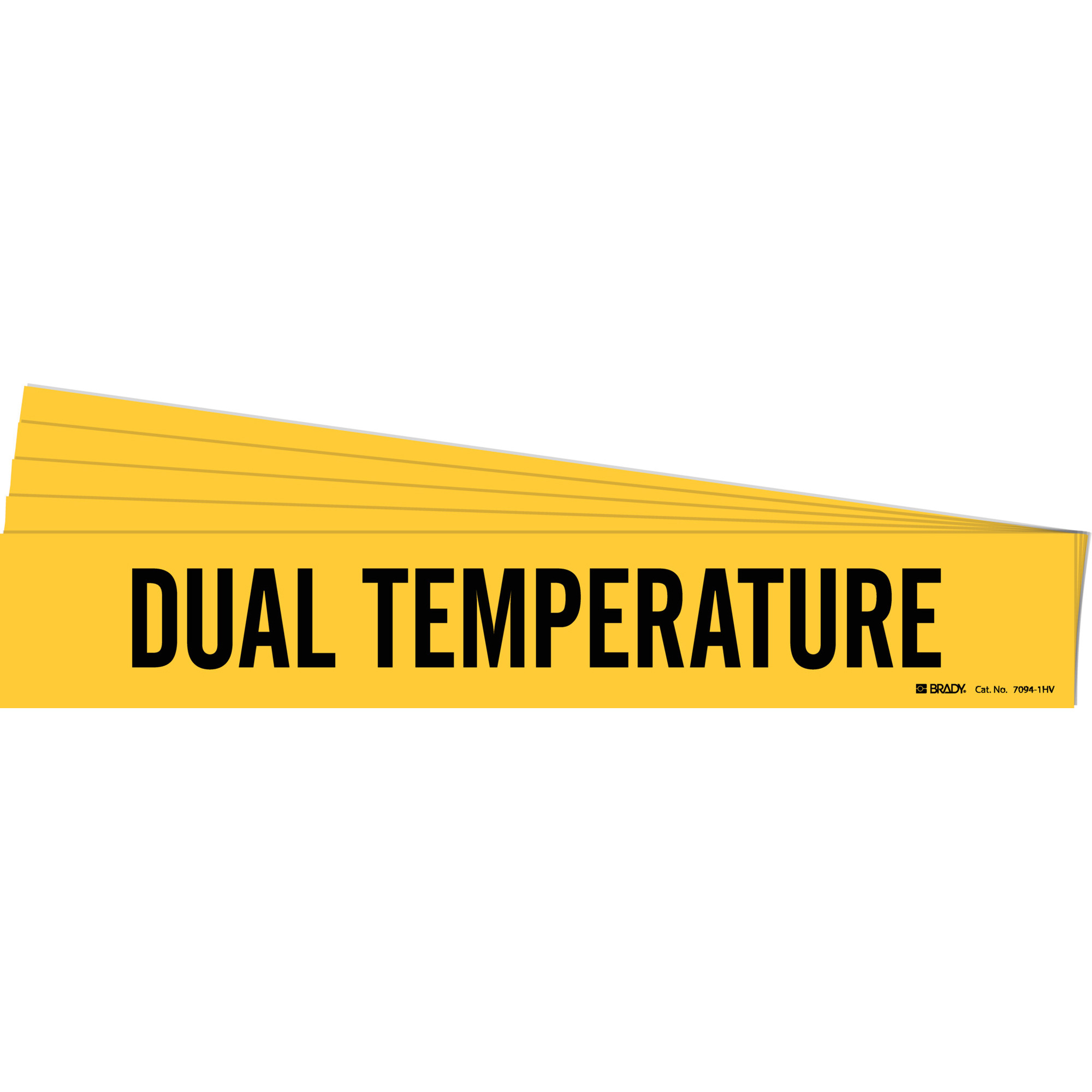 Marqueur de tuyau «Dual Temperature», Autocollant, 4" h x 24" la, Noir sur jaune