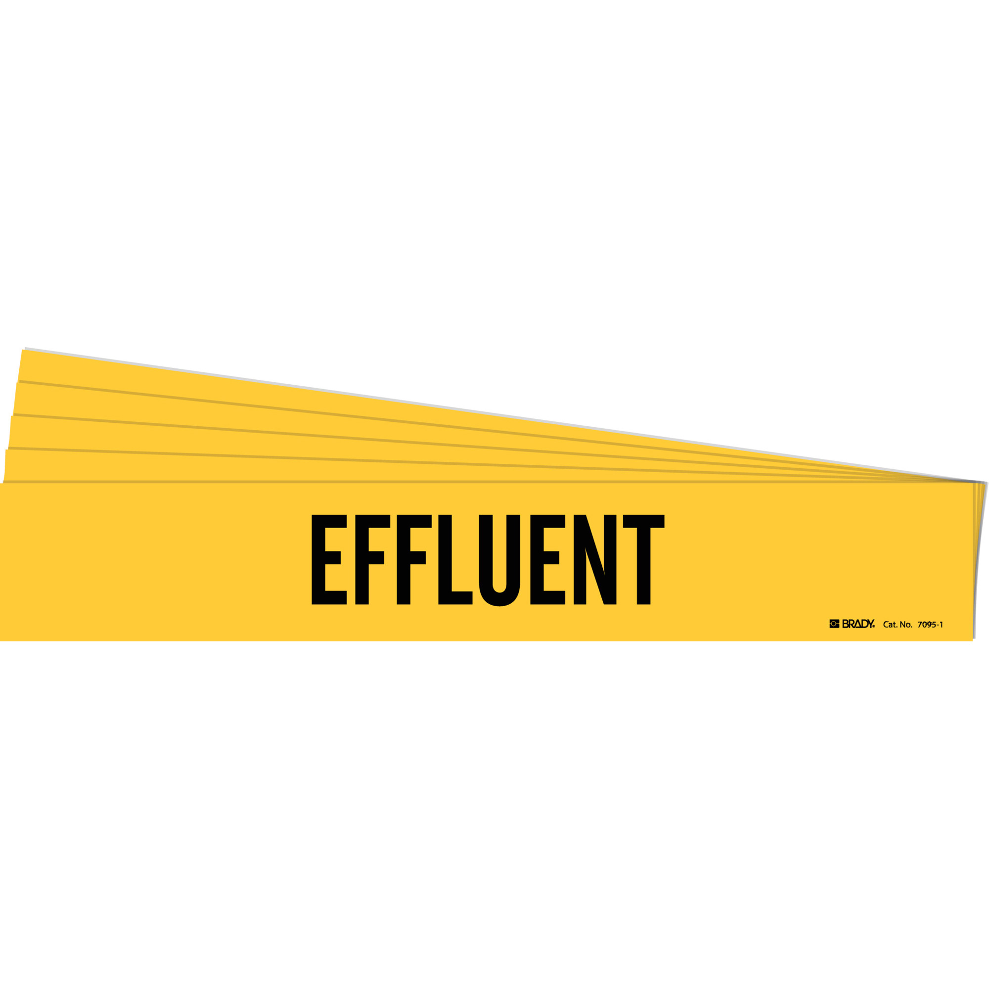 Marqueur de tuyau «Effluent», Autocollant, 2-1/4" h x 14" la, Noir sur jaune