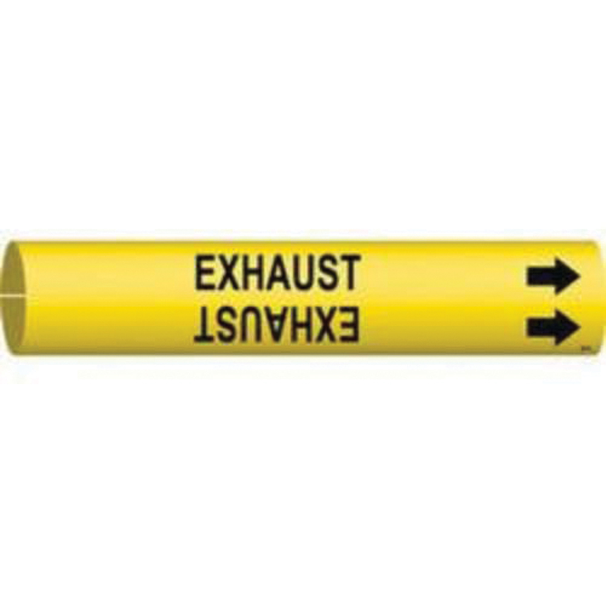 Marqueur de tuyau «Exhaust», À pression, 13/16" h x 13/16" la, Noir sur jaune