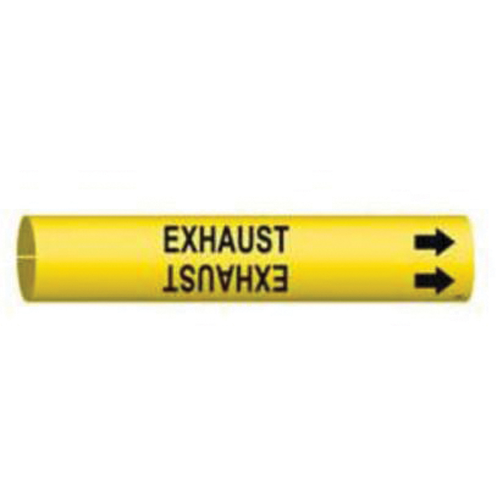 Marqueur de tuyau «Exhaust», À pression, 2-13/16" h x 2-13/16" la, Noir sur jaune