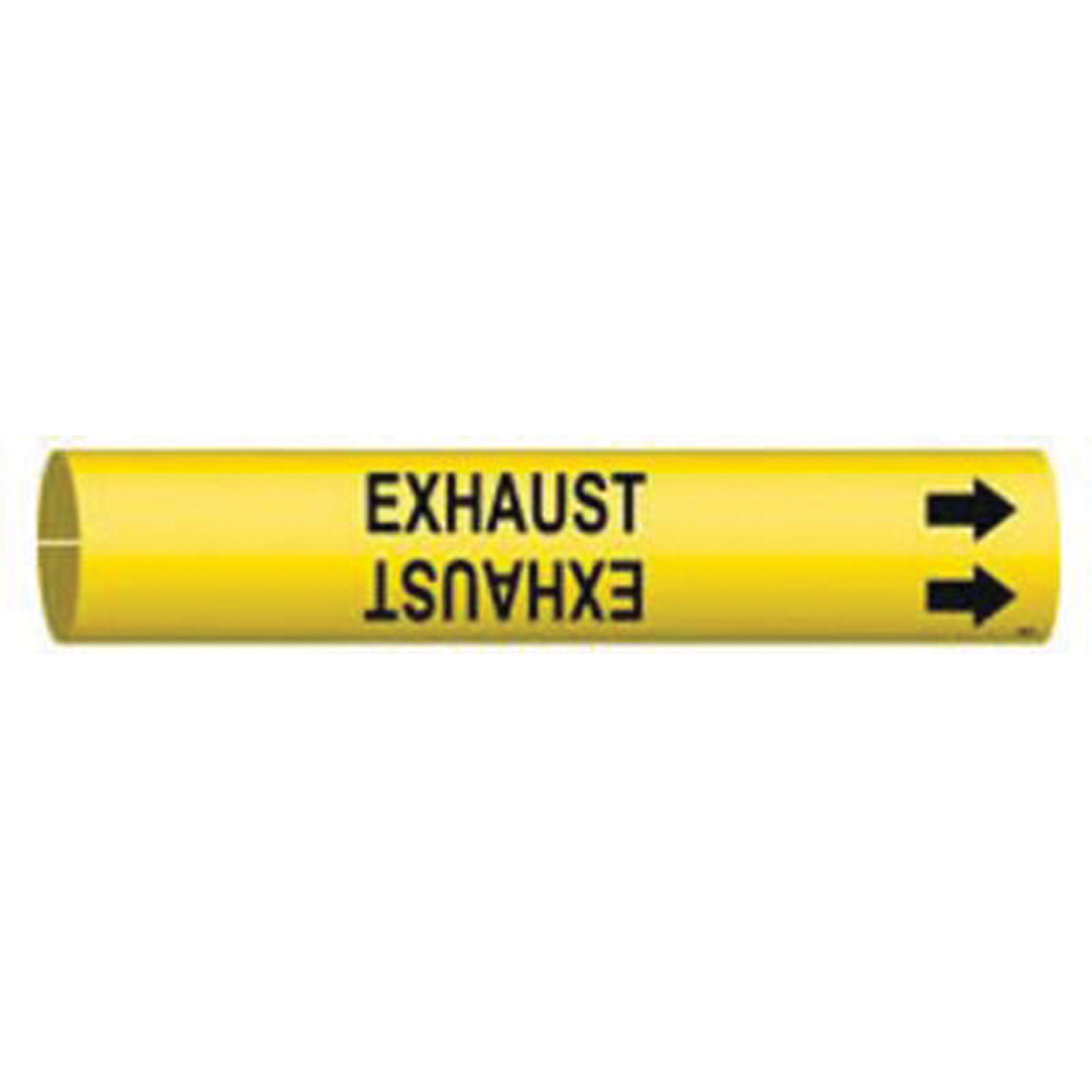 Marqueur de tuyau «Exhaust», À pression, 7/8" h x 7/8" la, Noir sur jaune