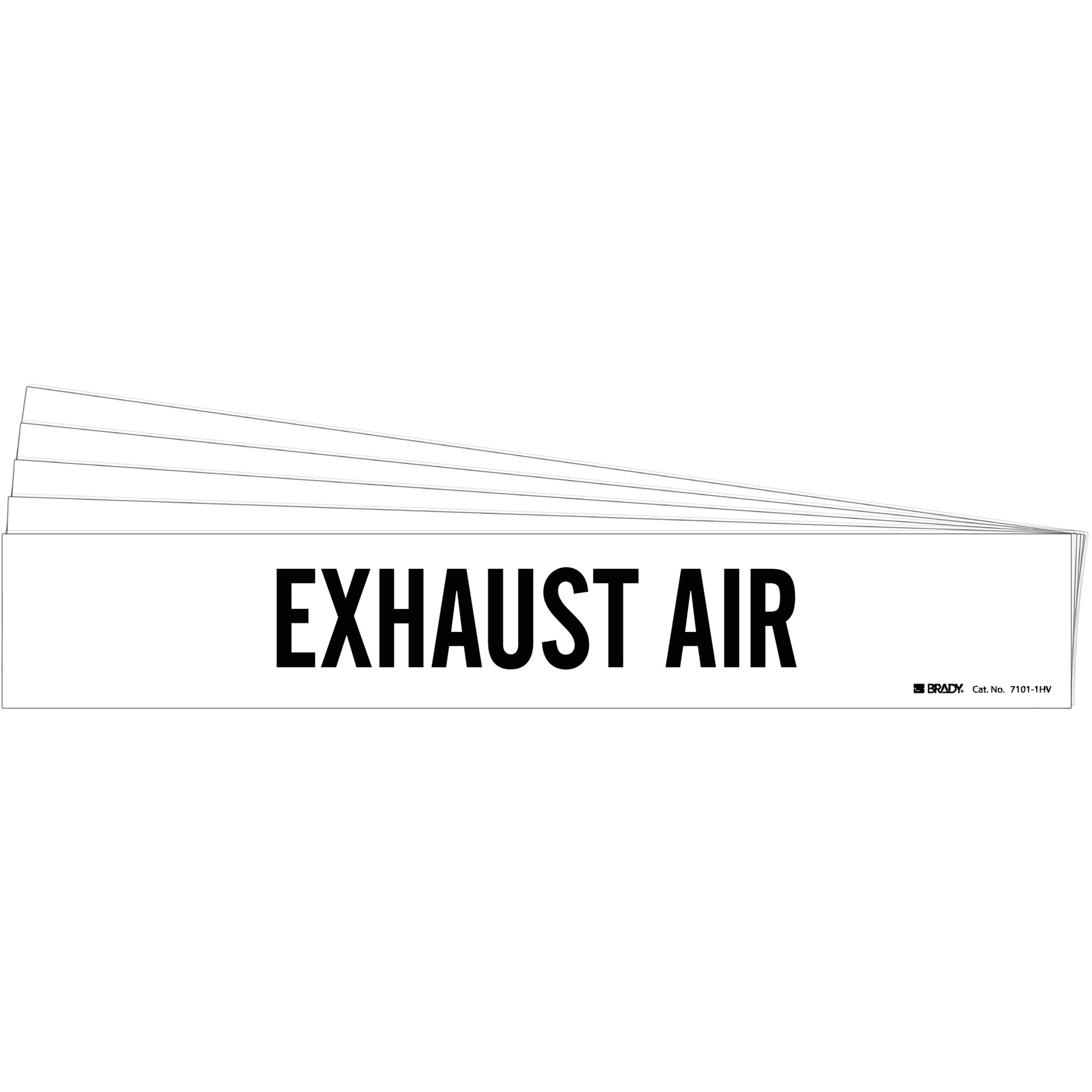 Marqueur de tuyau «Exhaust Air», Autocollant, 4" h x 24" la, Noir sur blanc