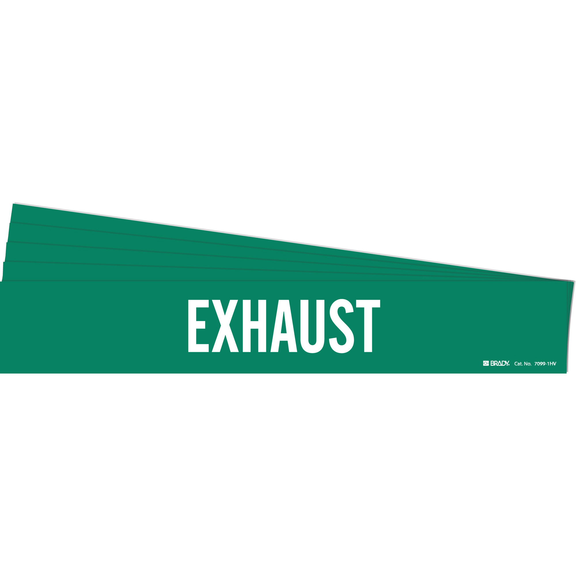Marqueur de tuyau «Exhaust», Autocollant, 4" h x 24" la, Blanc/vert