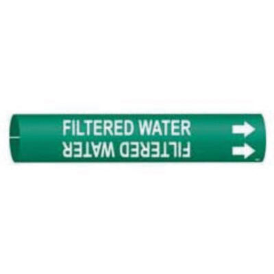 Marqueur de tuyau «Filtered Water», À pression, 13/16" h x 13/16" la, Blanc/vert