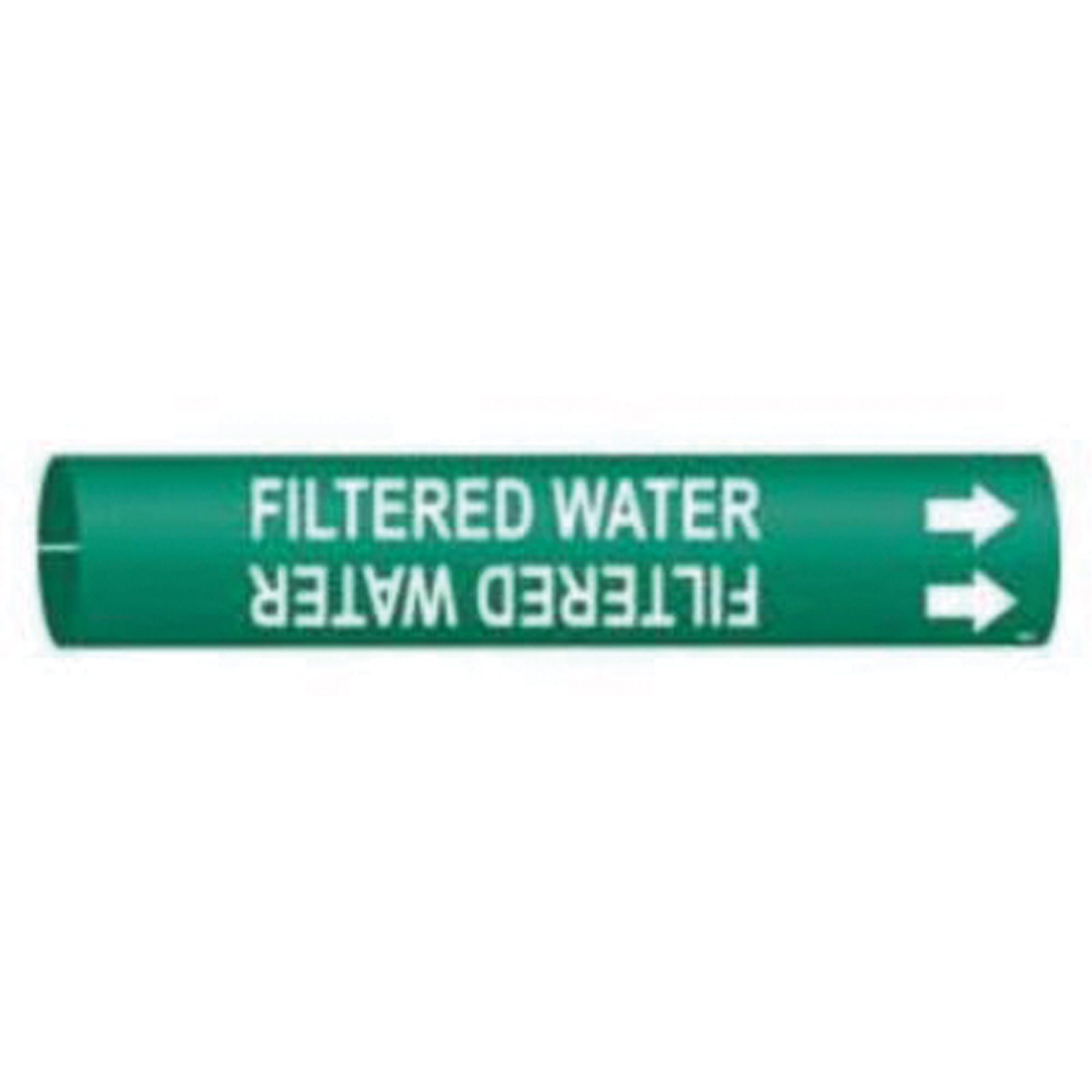 Marqueur de tuyau «Filtered Water», À pression, 13/16" h x 13/16" la, Blanc/vert