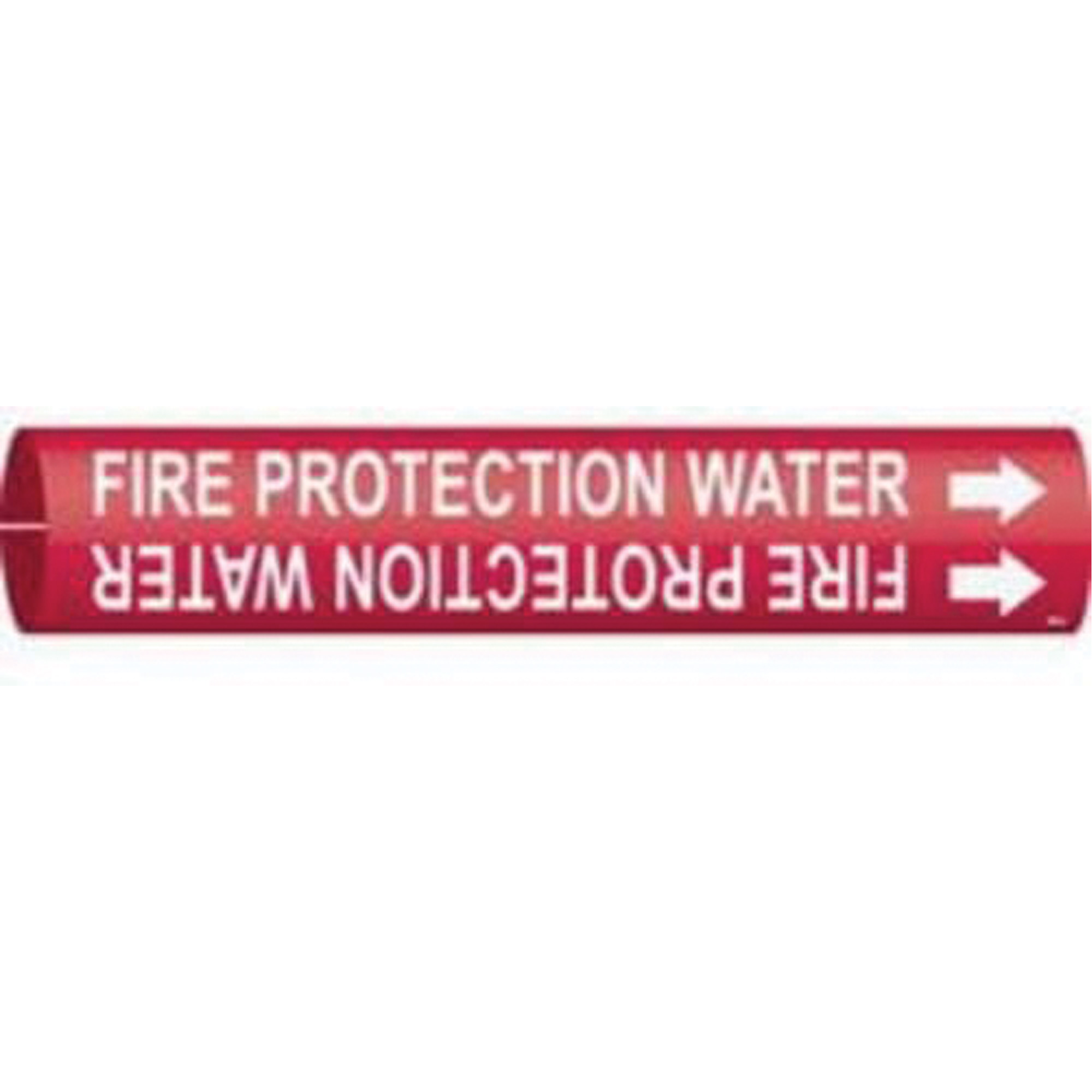 Marqueur de tuyau «Fire Protection Water», À pression, 13/16" h x 13/16" la, Blanc/rouge