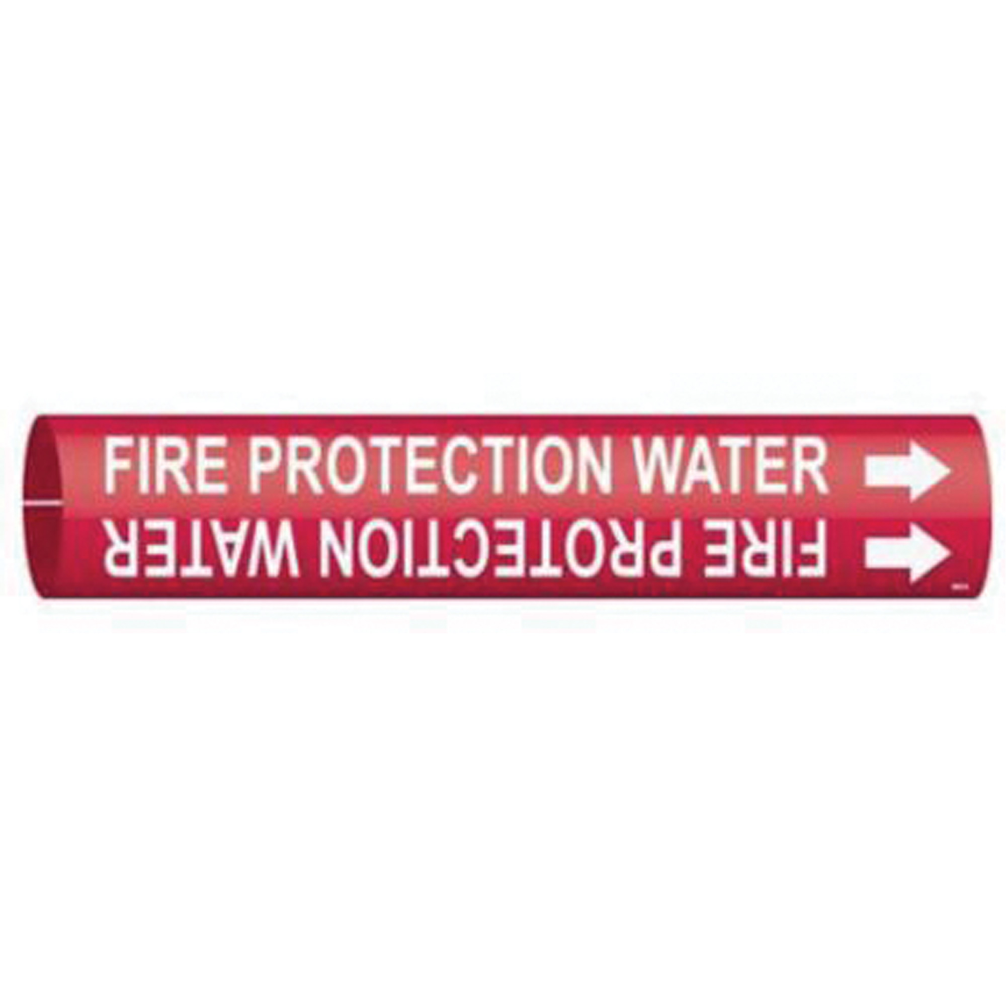 Marqueur de tuyau «Fire Protection Water», À pression, 7/8" h x 7/8" la, Blanc/rouge