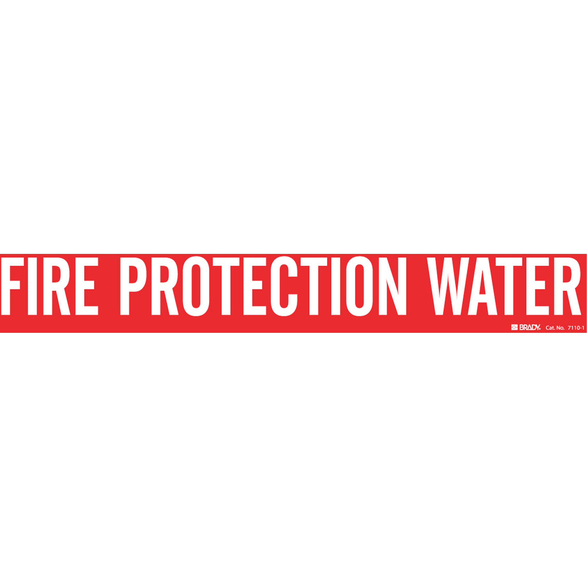 Marqueur de tuyau «Fire Protection Water», Autocollant, 2-1/4" h x 14" la, Blanc/rouge