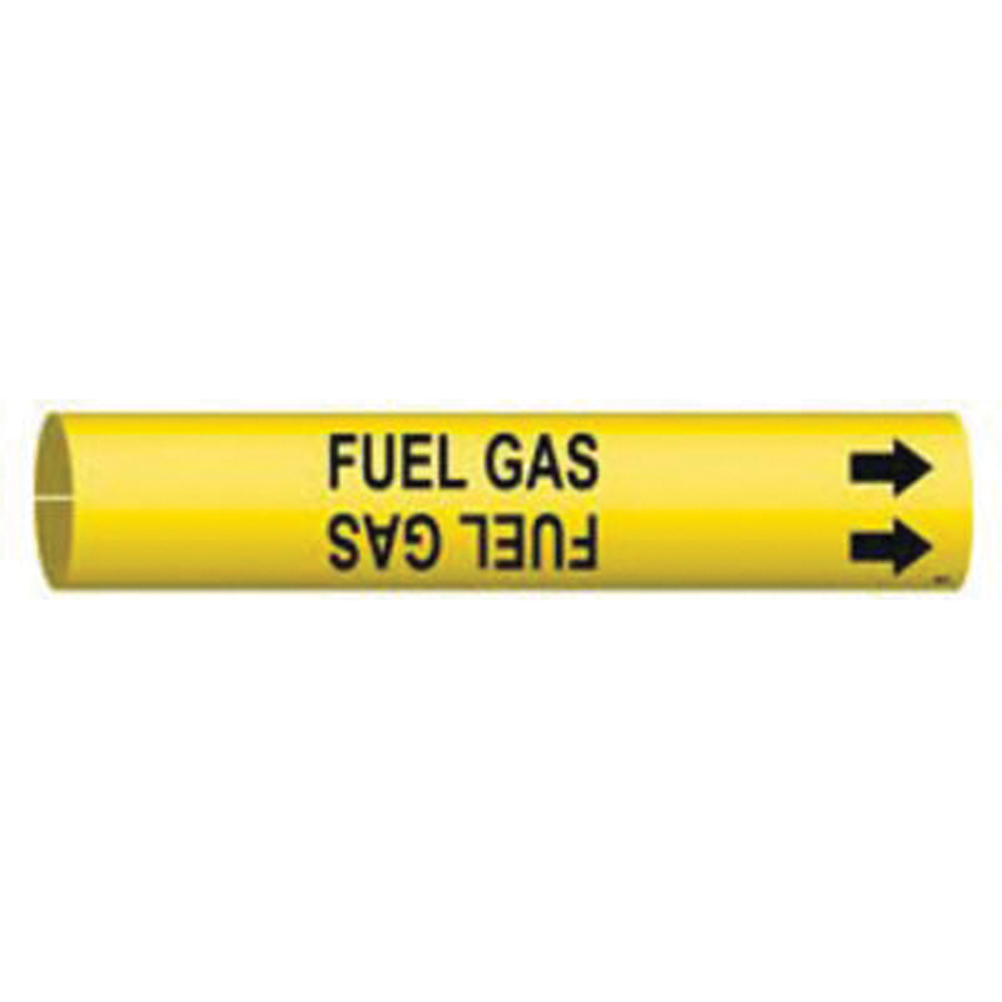 Marqueur de tuyau «Fuel Gas», À pression, 13/16" h x 13/16" la, Noir sur jaune