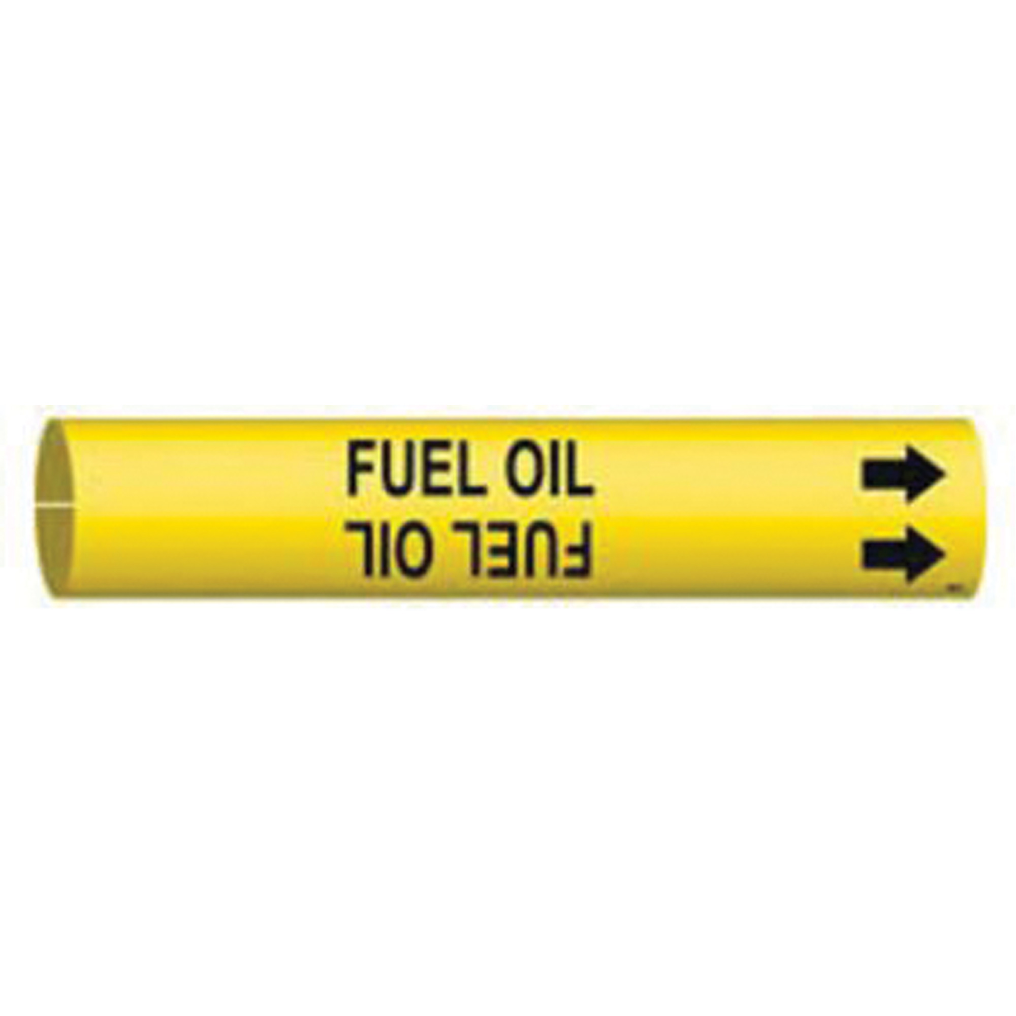 Marqueur de tuyau «Fuel Oil», À pression, 13/16" h x 13/16" la, Noir sur jaune
