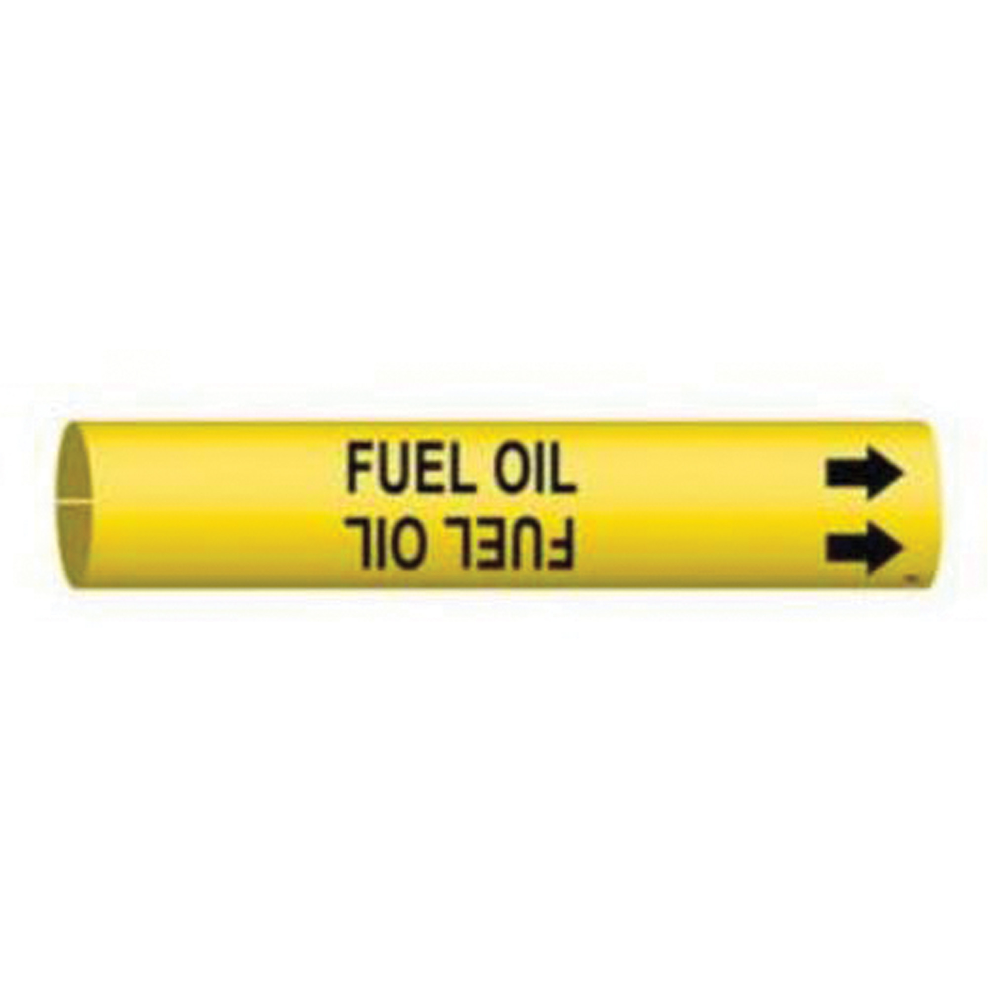 Marqueur de tuyau «Fuel Oil», À pression, 2" h x 2" la, Noir sur jaune