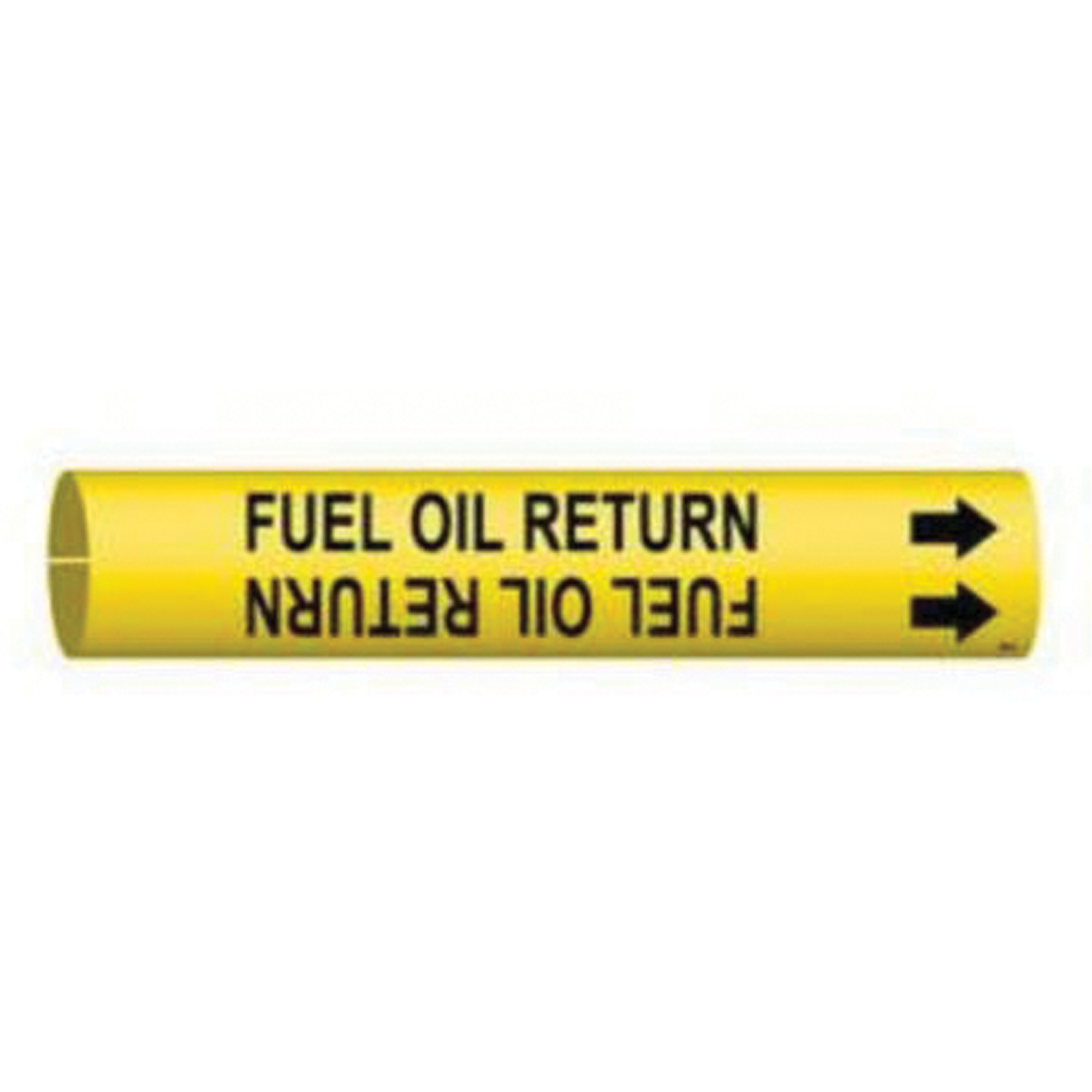 Marqueur de tuyau «Fuel Oil Return», À pression, 13/16" h x 13/16" la, Noir sur jaune