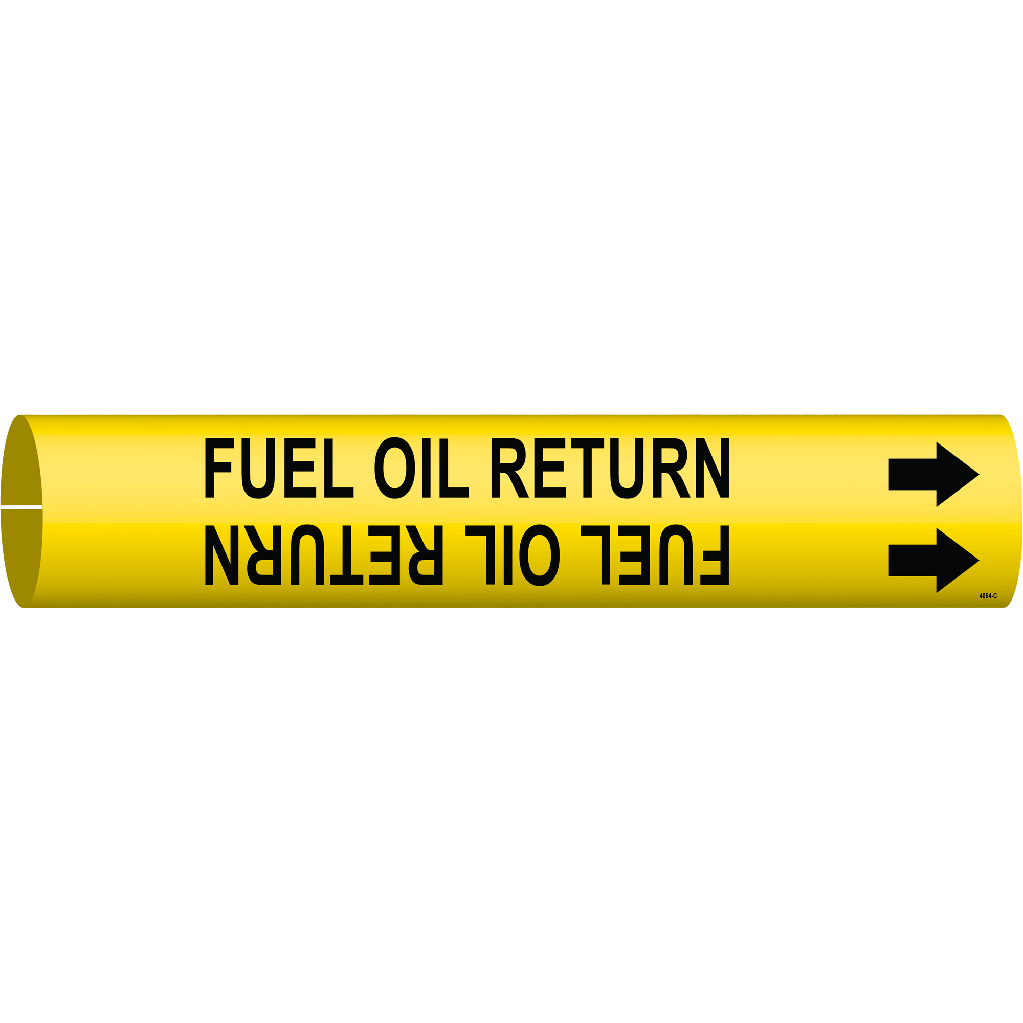 Marqueur de tuyau «Fuel Oil Return», À pression, 2" h x 2" la, Noir sur jaune