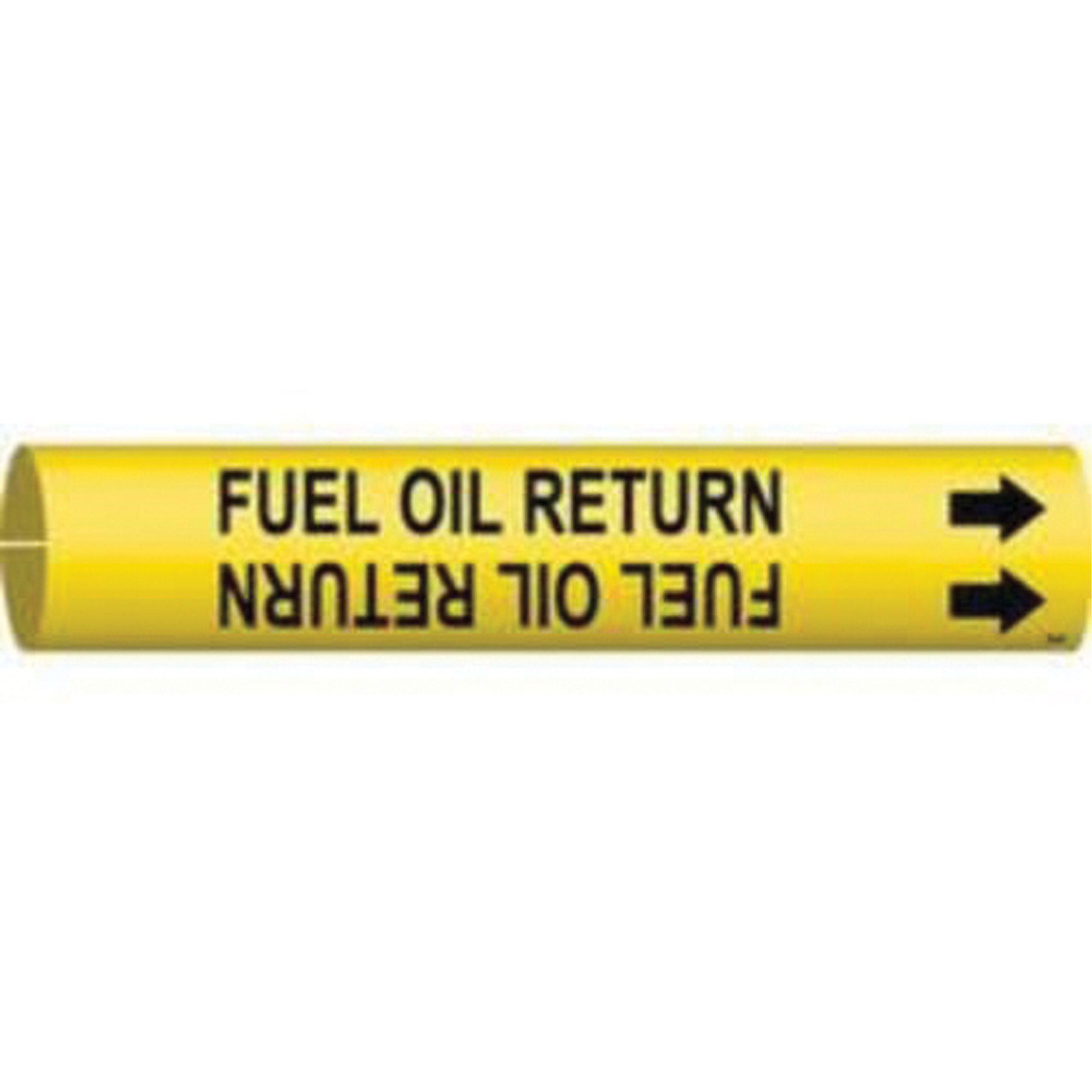 Marqueur de tuyau «Fuel Oil Return», À pression, 7/8" h x 7/8" la, Noir sur jaune