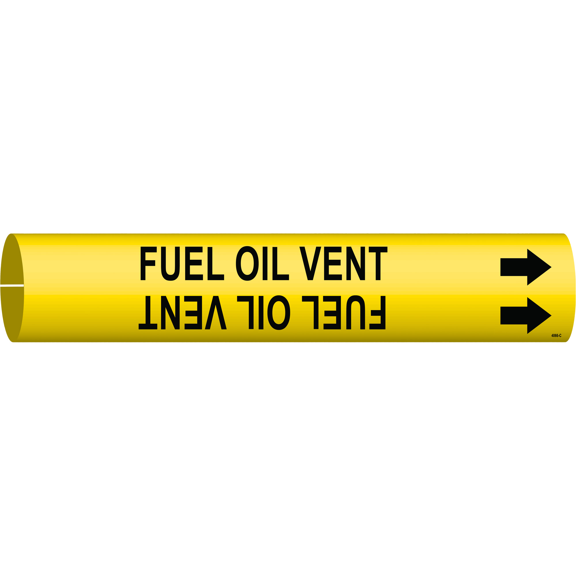 Marqueur de tuyau «Fuel Oil Vent», À pression, 2" h x 2" la, Noir sur jaune