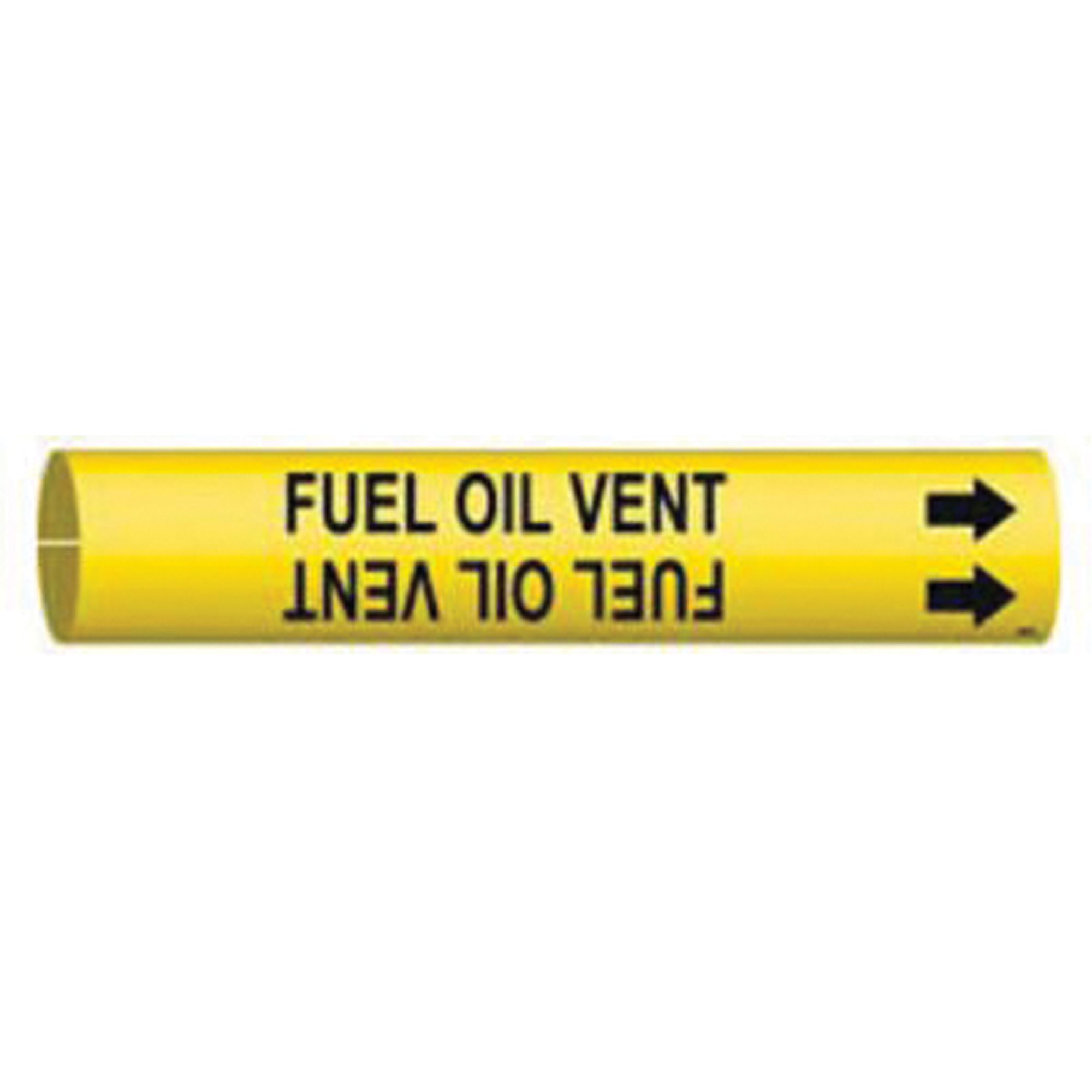 Marqueur de tuyau «Fuel Oil Vent», À pression, 7/8" h x 7/8" la, Noir sur jaune
