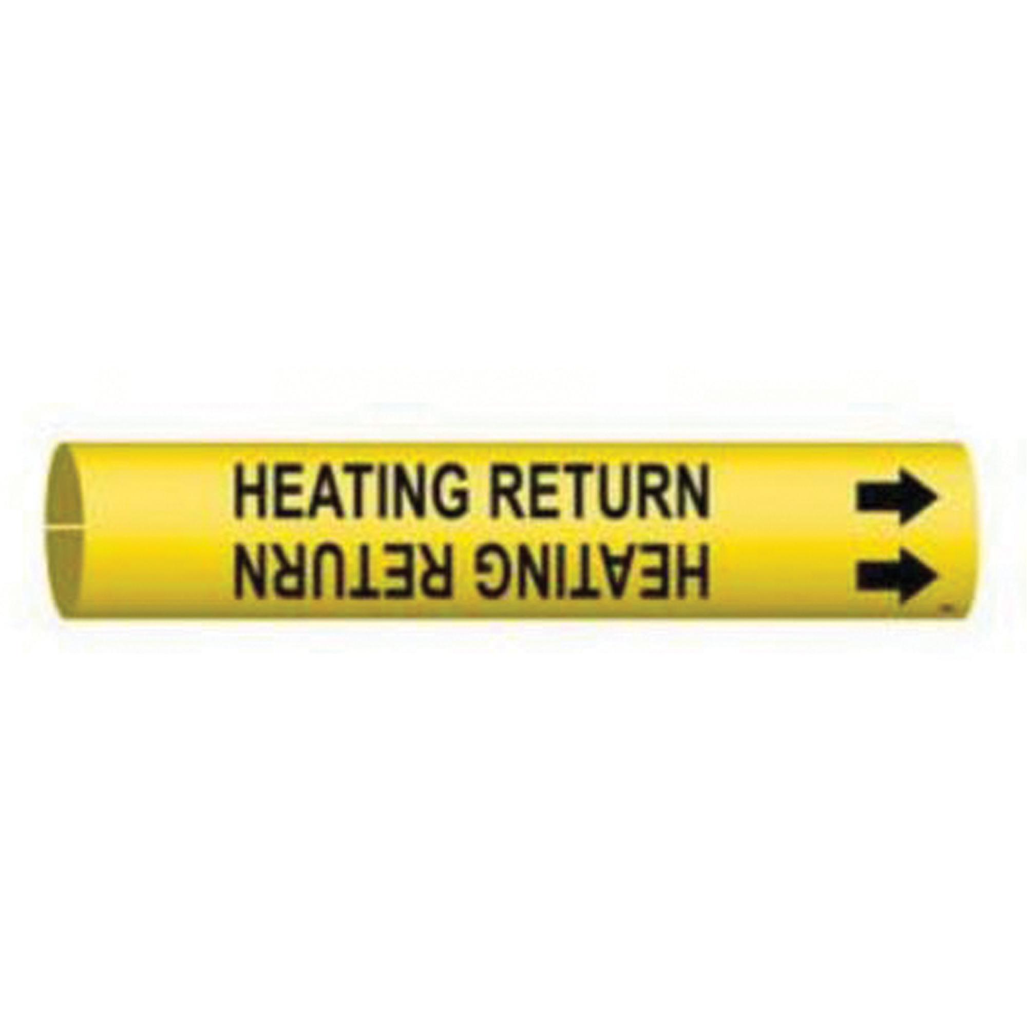 Marqueur de tuyau «Heating Return», À pression, 13/16" h x 13/16" la, Noir sur jaune