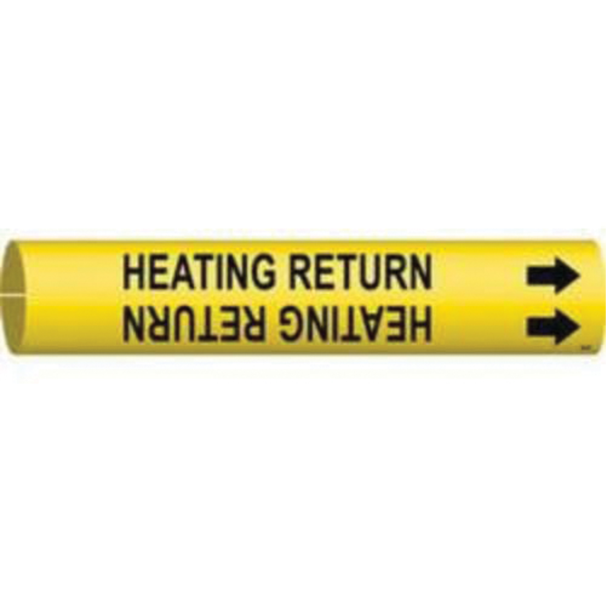 Marqueur de tuyau «Heating Return», À pression, 2-13/16" h x 2-13/16" la, Noir sur jaune