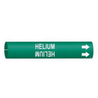 Marqueur de tuyau «Helium», À pression, 13/16" h x 13/16" la, Blanc/vert