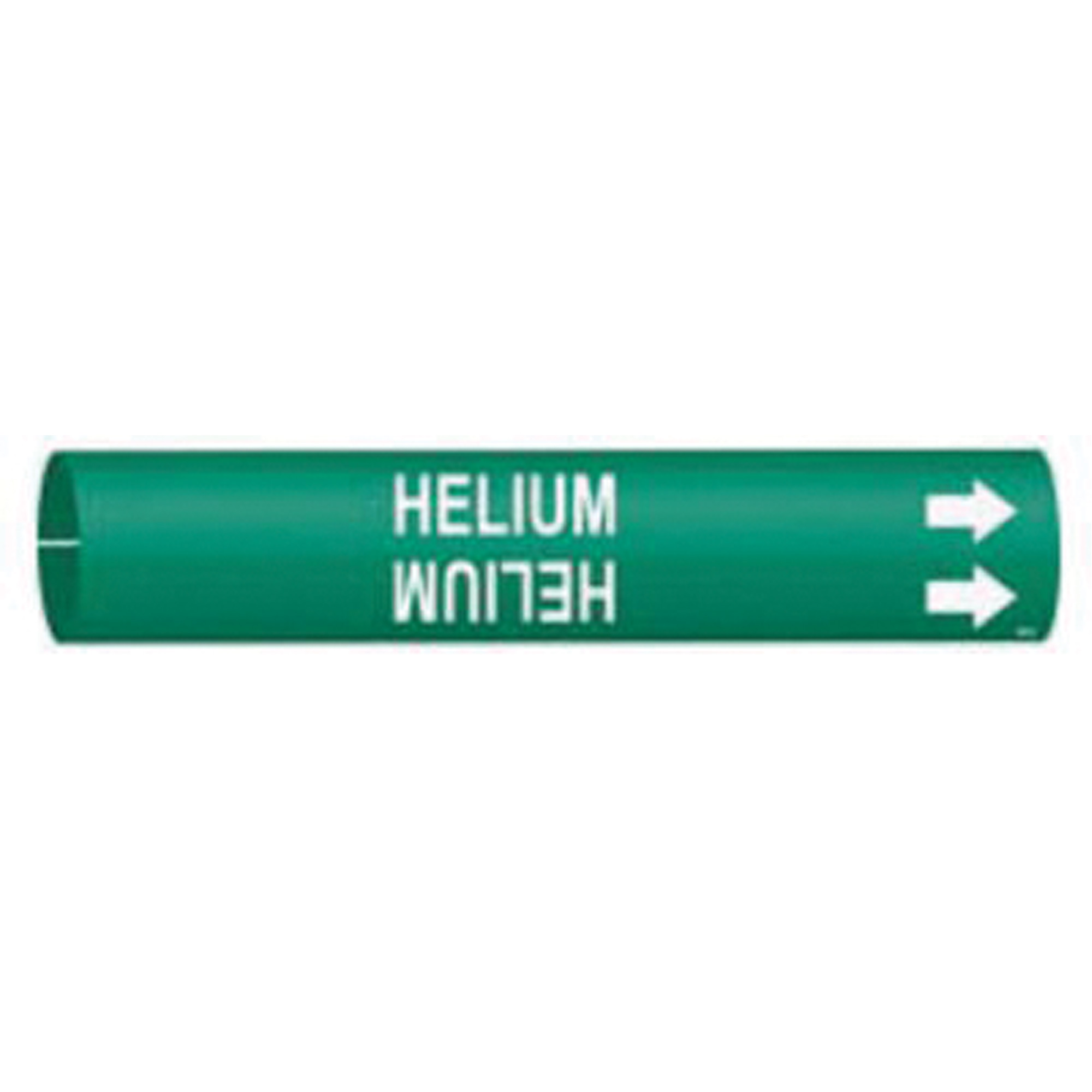 Marqueur de tuyau «Helium», À pression, 2" h x 2" la, Blanc/vert