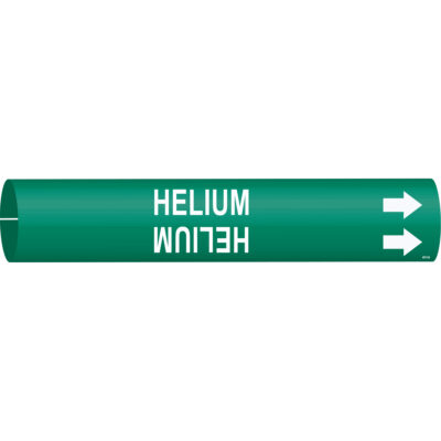 Marqueur de tuyau «Helium», À pression, 7/8" h x 7/8" la, Blanc/vert