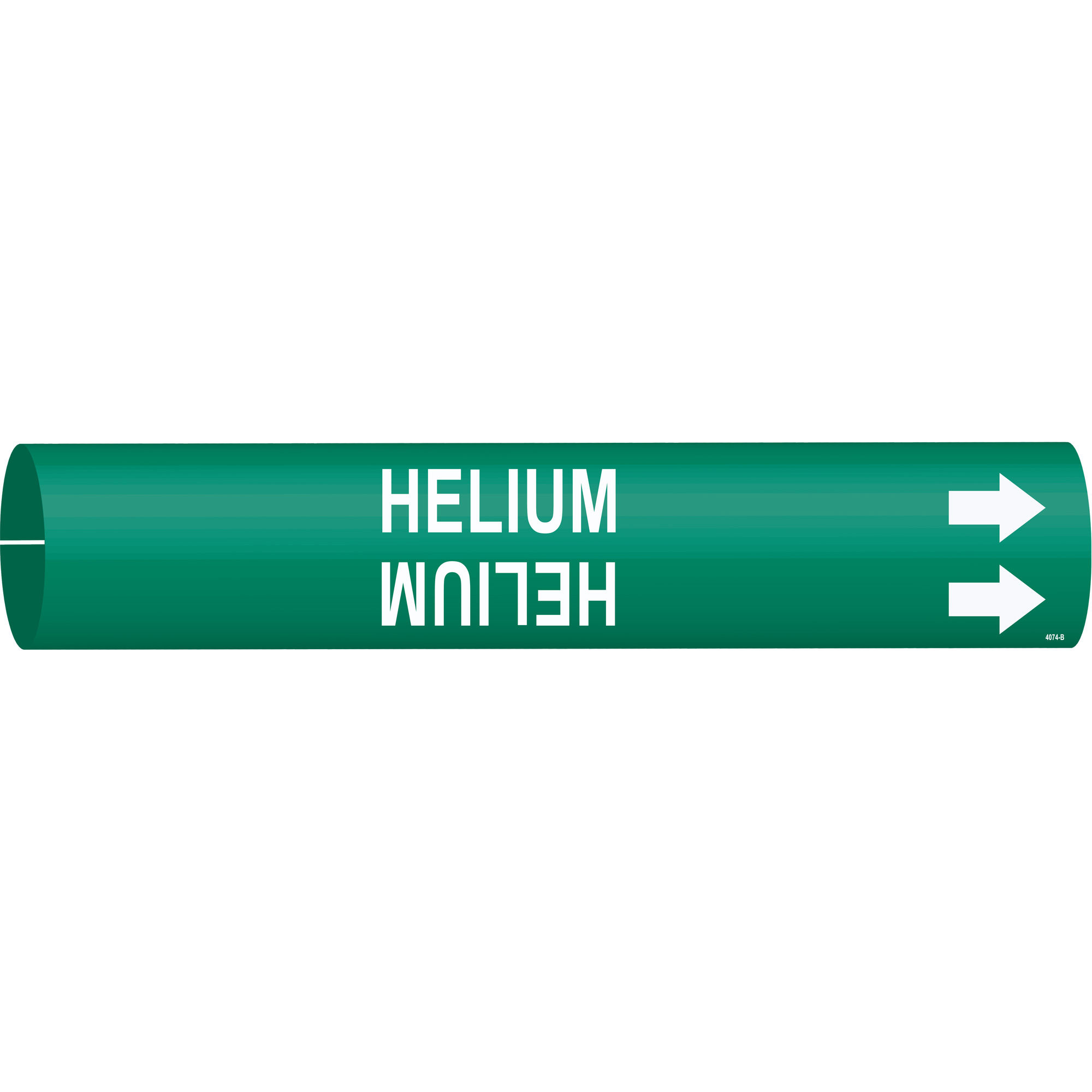 Marqueur de tuyau «Helium», À pression, 7/8" h x 7/8" la, Blanc/vert