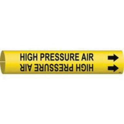 Marqueur de tuyau «High Pressure Air», À pression, 7/8" h x 7/8" la, Noir sur jaune