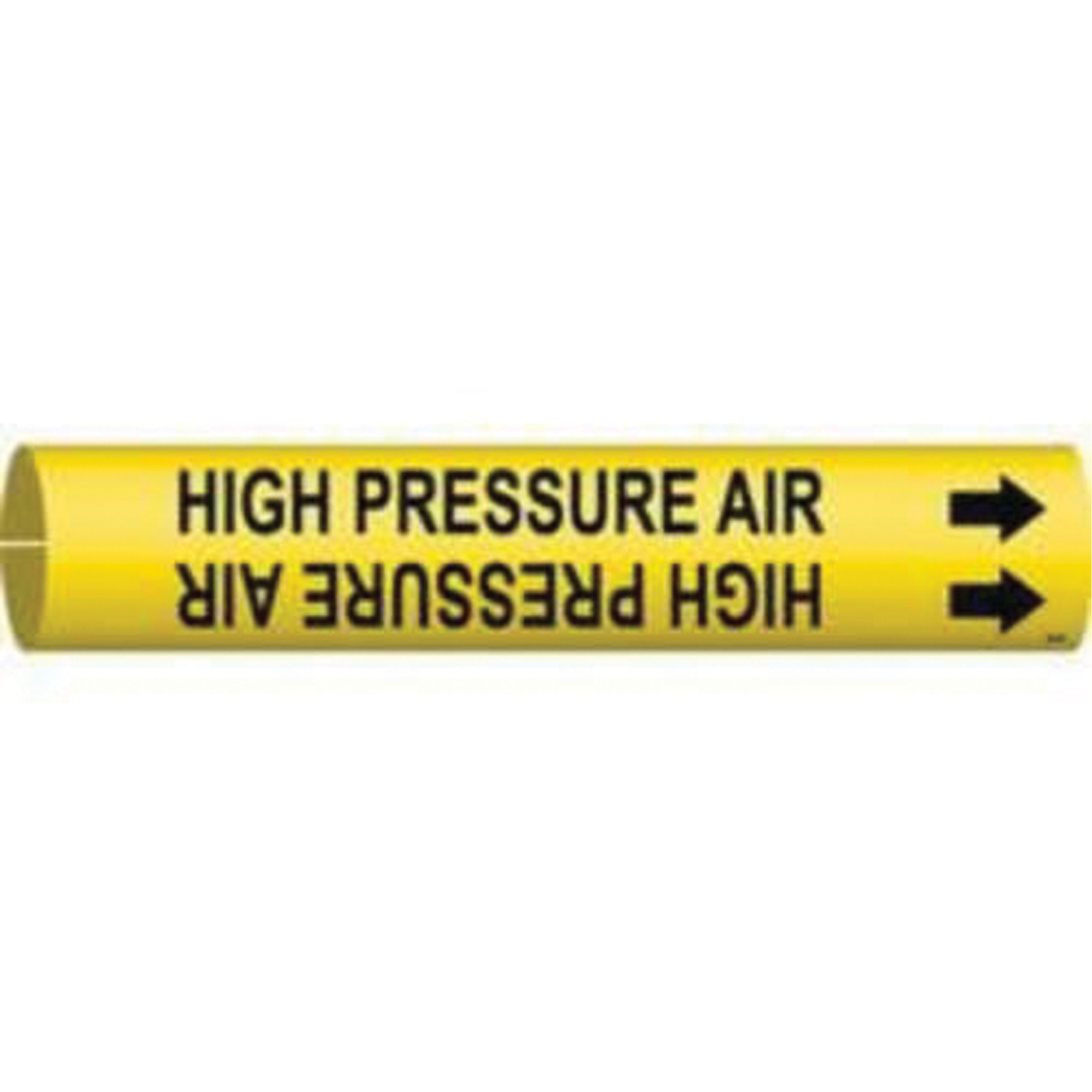 Marqueur de tuyau «High Pressure Air», À pression, 7/8" h x 7/8" la, Noir sur jaune