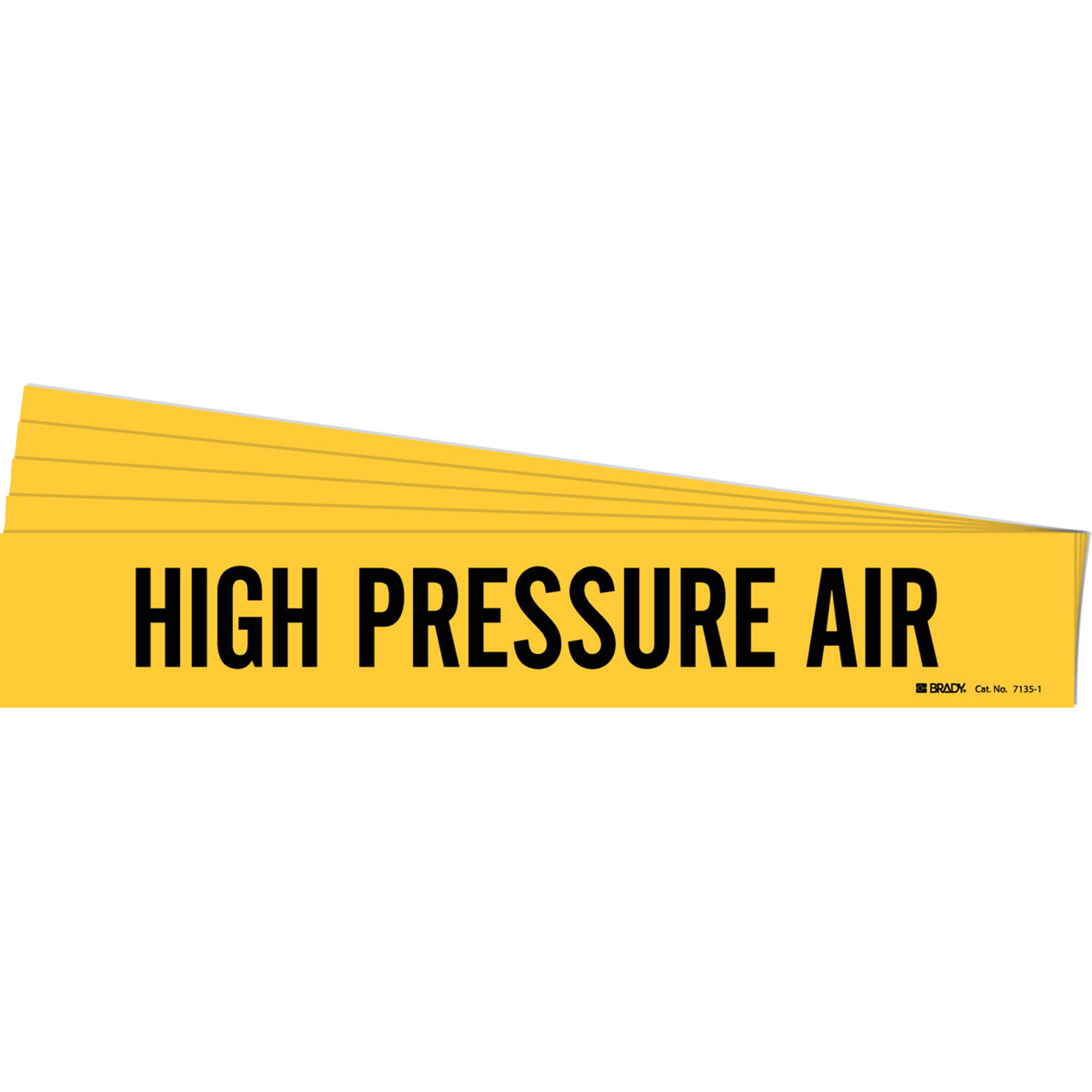 Marqueur de tuyau «High Pressure Air», Autocollant, 2-1/4" h x 14" la, Noir sur jaune