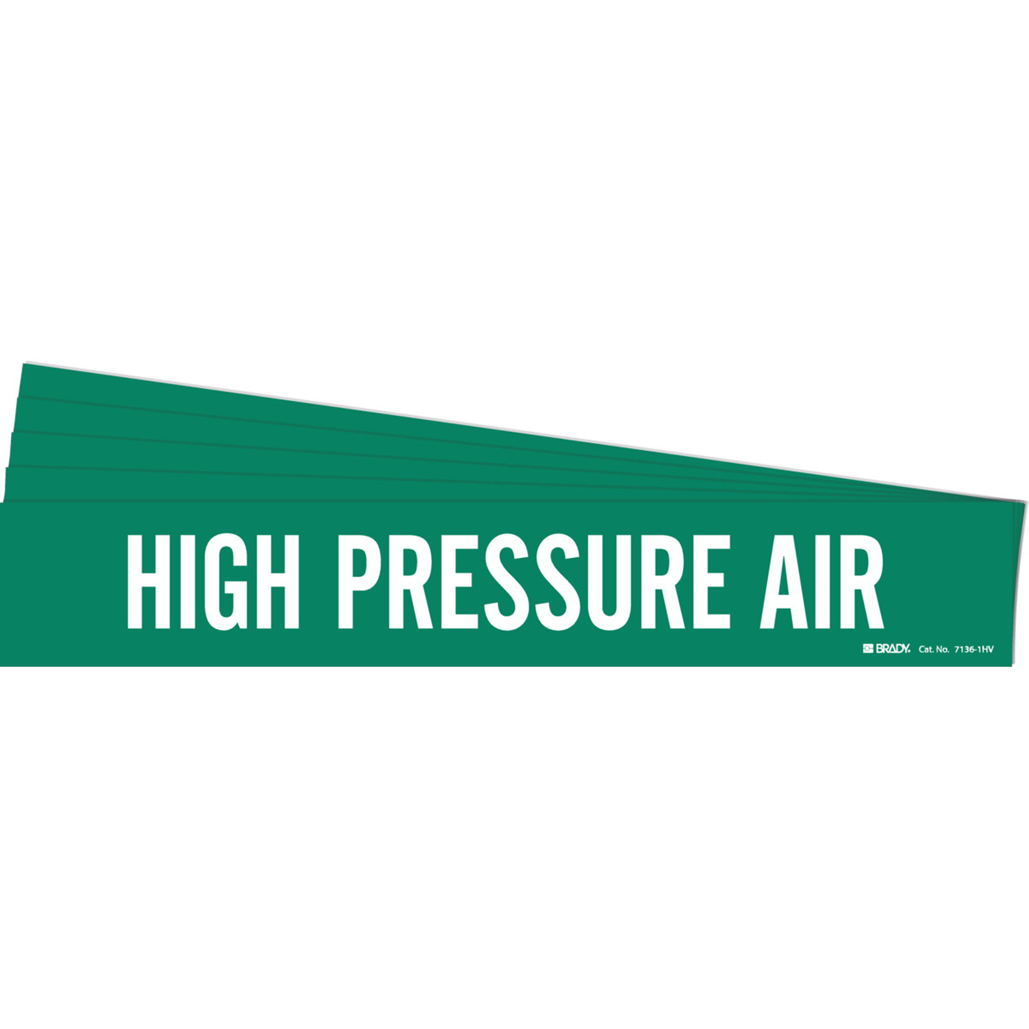 Marqueur de tuyau «High Pressure Air», Autocollant, 4" h x 24" la, Blanc/vert