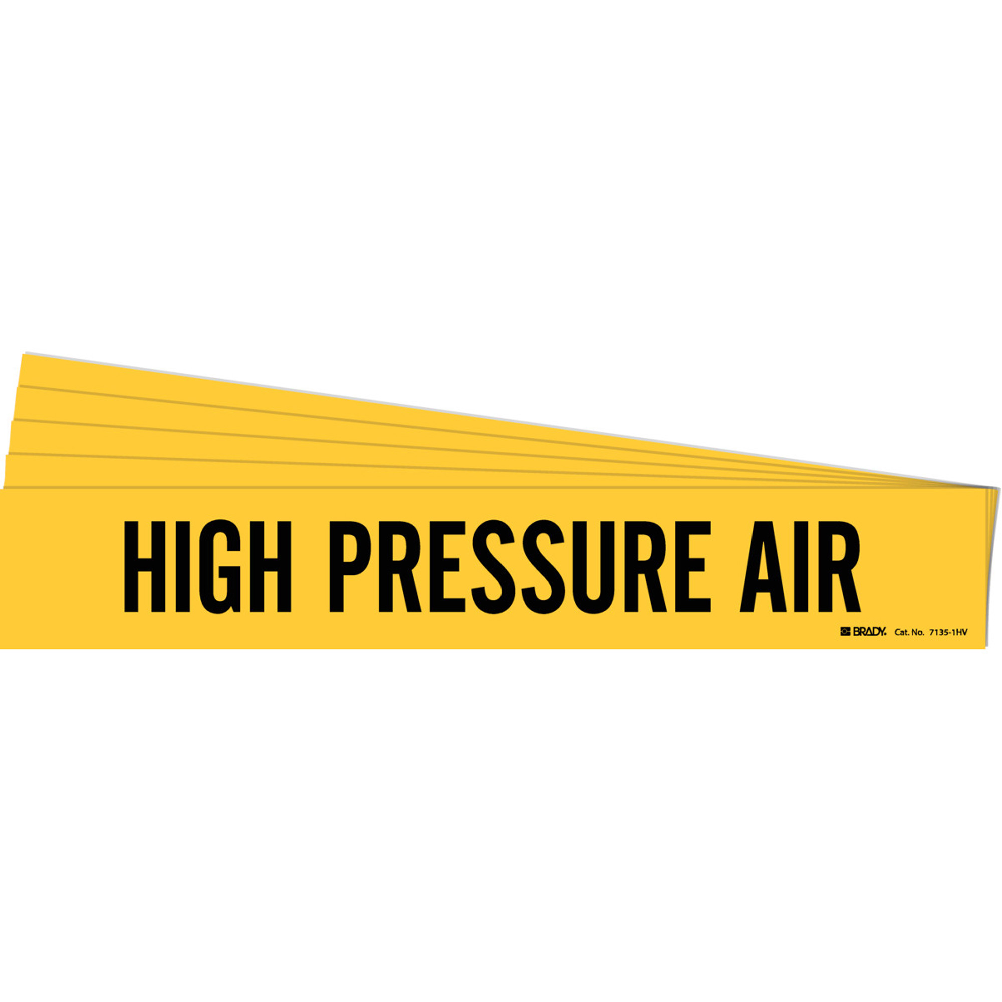 Marqueur de tuyau «High Pressure Air», Autocollant, 4" h x 24" la, Noir sur jaune