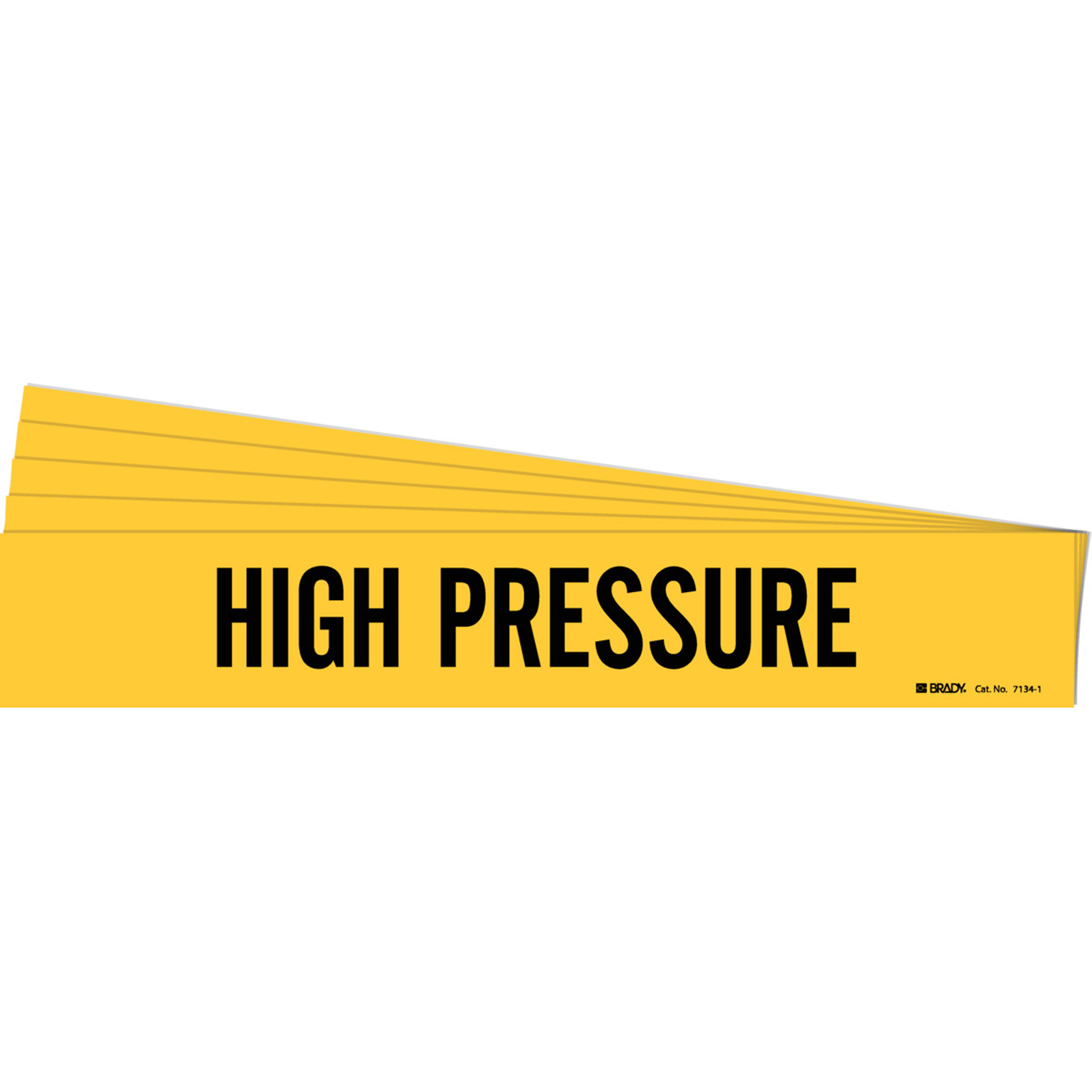 Marqueur de tuyau «High Pressure», Autocollant, 2-1/4" h x 14" la, Noir sur jaune