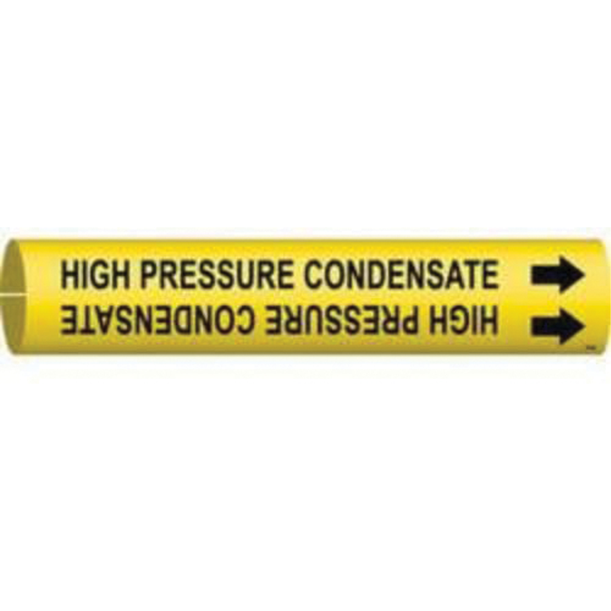 Marqueur de tuyau «High Pressure Condensate», À pression, 13/16" h x 13/16" la, Noir sur jaune