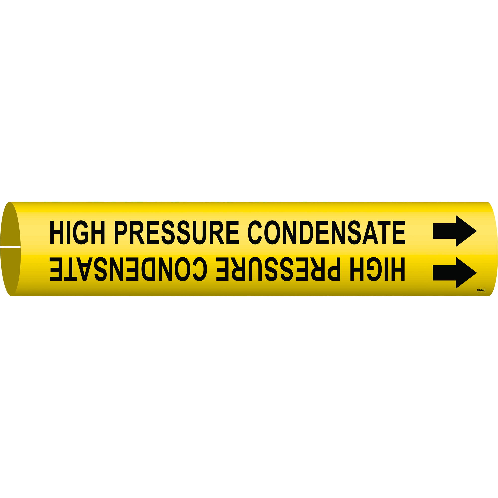 Marqueur de tuyau «High Pressure Condensate», À pression, 2" h x 2" la, Noir sur jaune