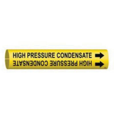 Marqueur de tuyau «High Pressure Condensate», À pression, 7/8" h x 7/8" la, Noir sur jaune