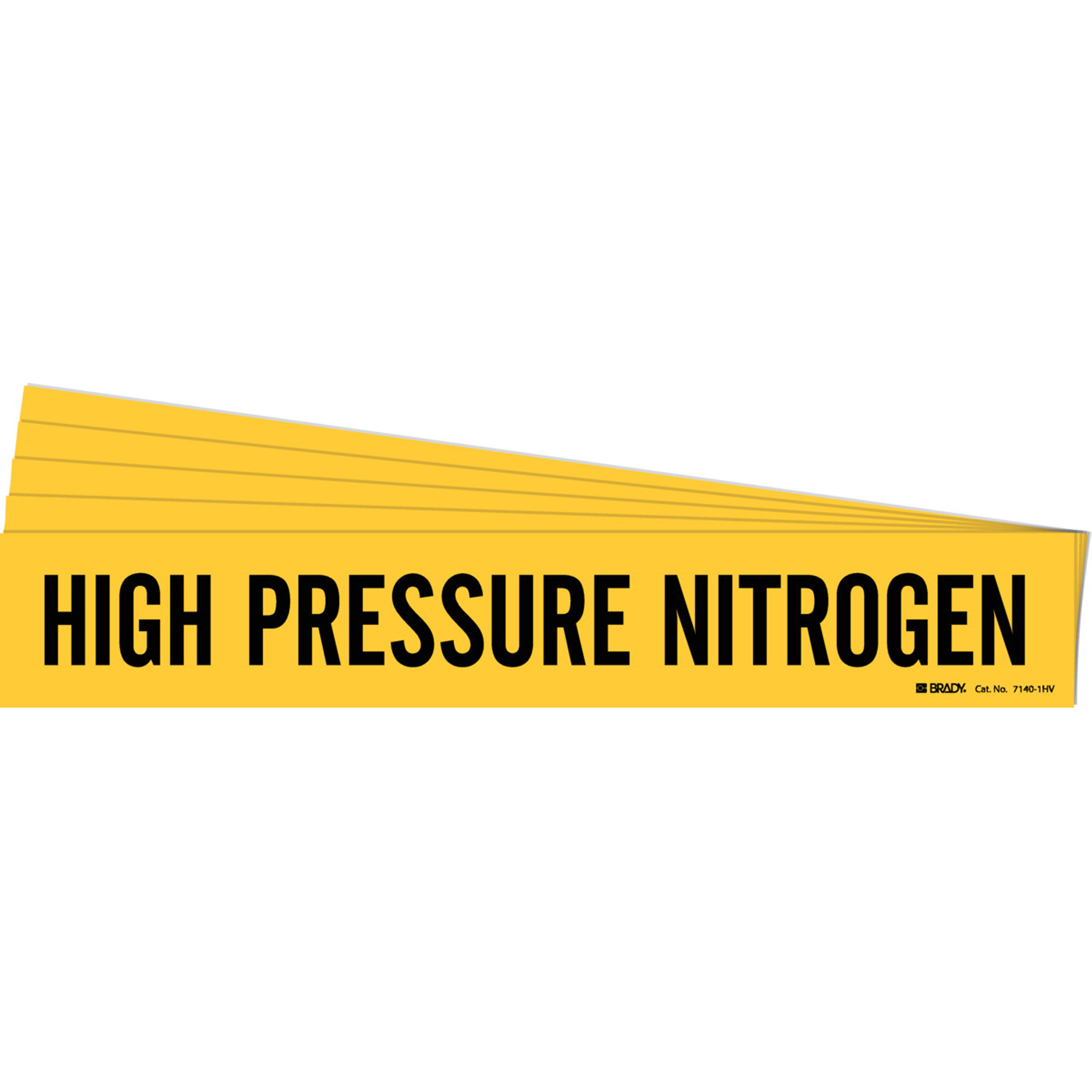 Marqueur de tuyau «High Pressure Nitrogen», Autocollant, 4" h x 24" la, Noir sur jaune