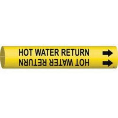 Marqueur de tuyau «High Pressure Return», À pression, 2" h x 2" la, Noir sur jaune