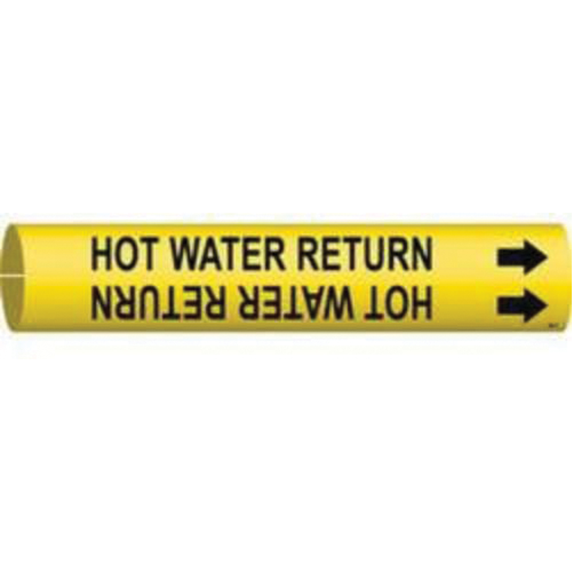 Marqueur de tuyau «High Pressure Return», À pression, 2" h x 2" la, Noir sur jaune