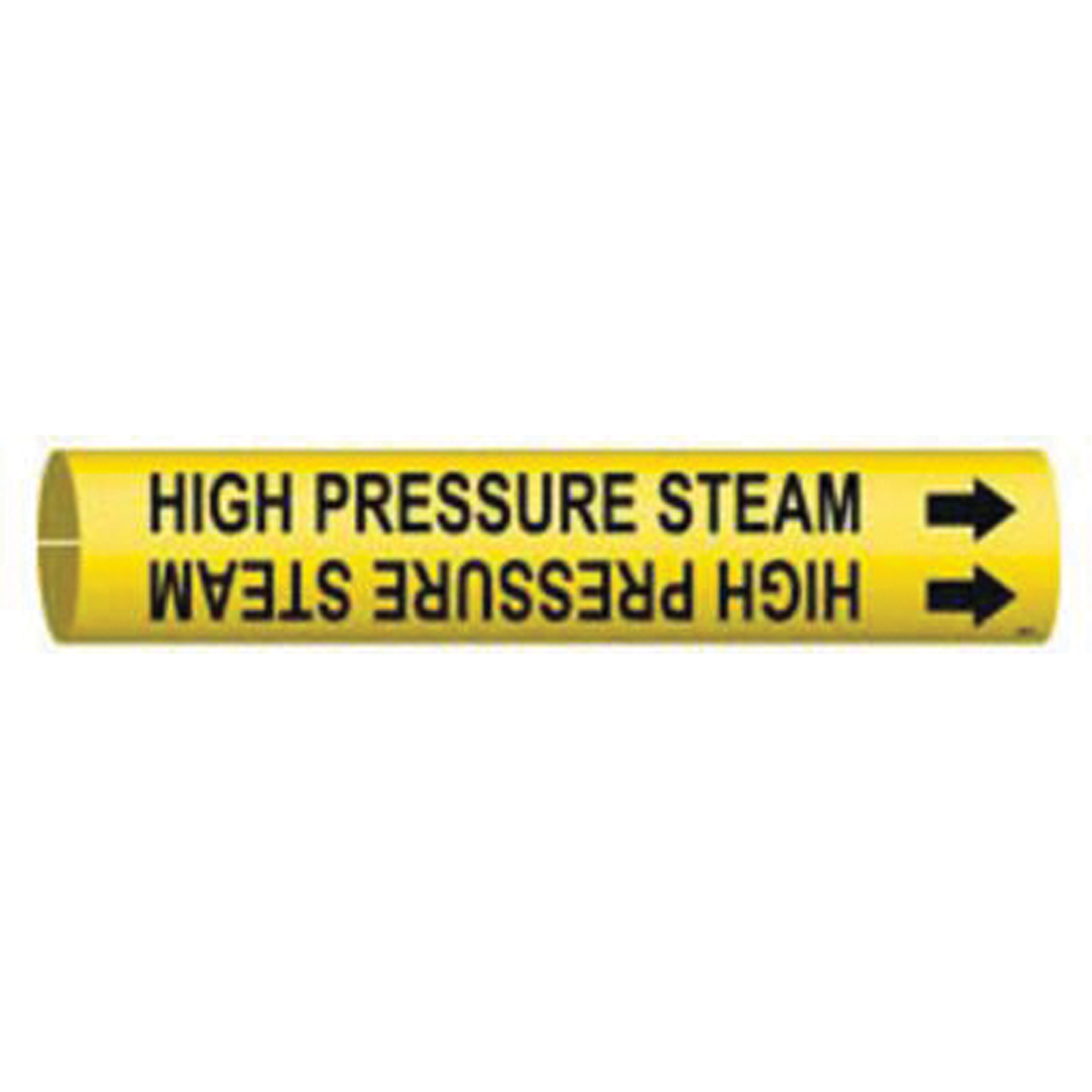 Marqueur de tuyau «High Pressure Steam», À pression, 13/16" h x 13/16" la, Noir sur jaune