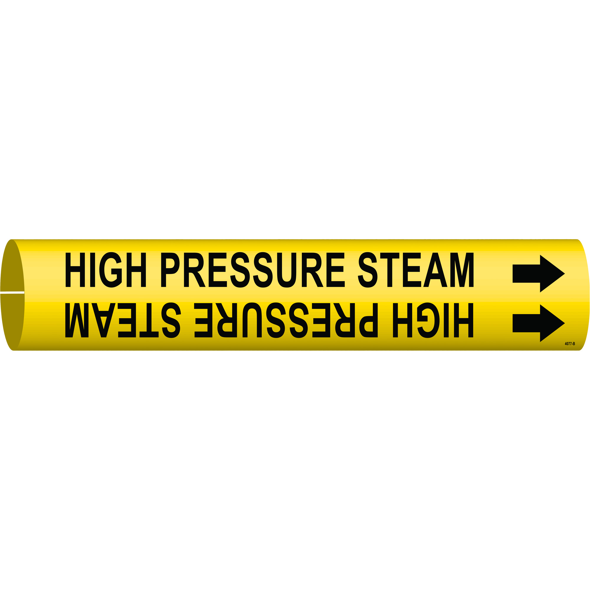 Marqueur de tuyau «High Pressure Steam», À pression, 7/8" h x 7/8" la, Noir sur jaune