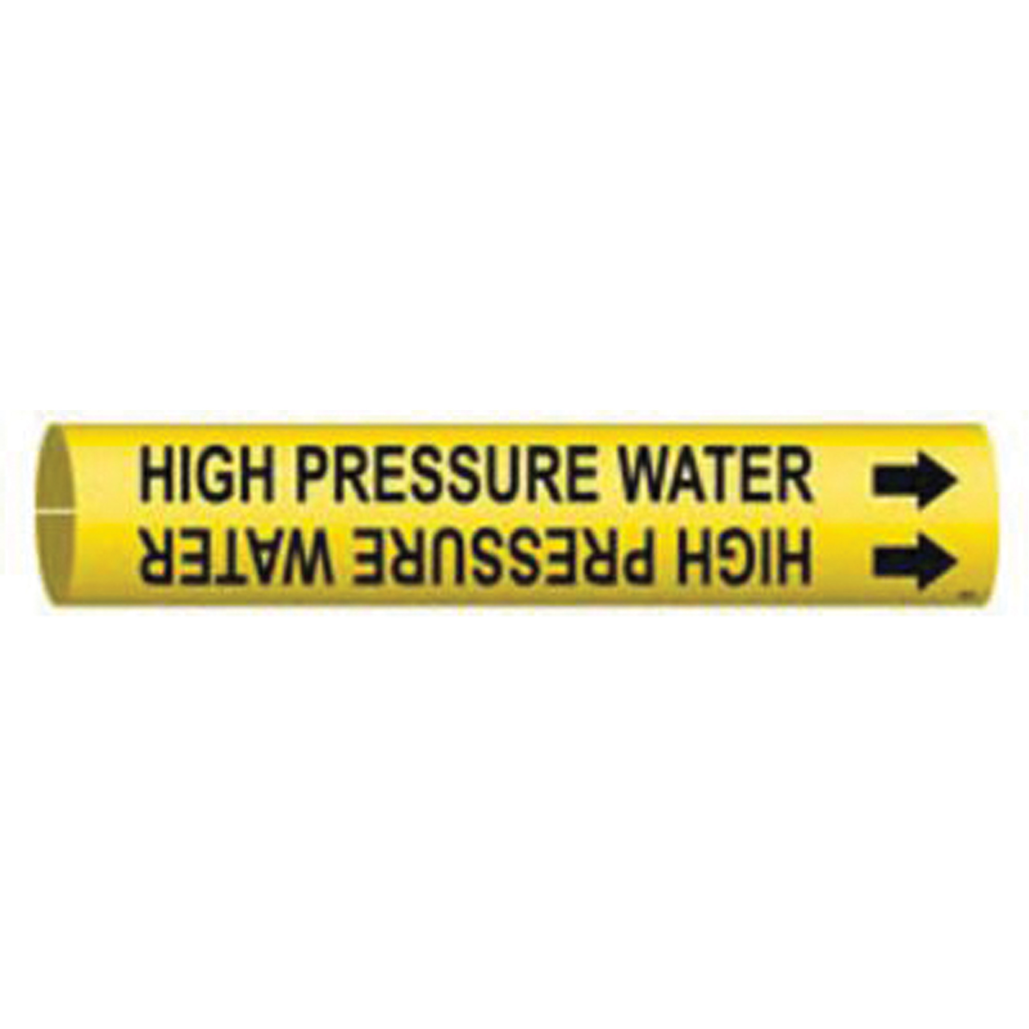 Marqueur de tuyau «High Pressure Water», À pression, 13/16" h x 13/16" la, Noir sur jaune
