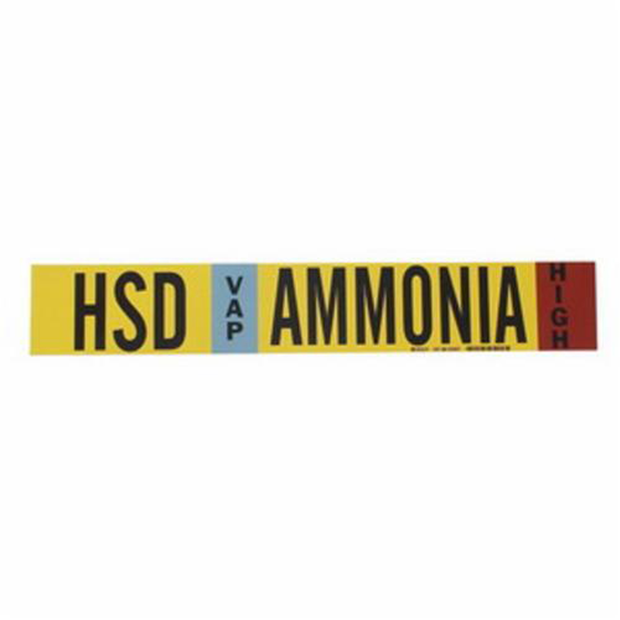 Marqueur de tuyau «HPL Liq Ammonia High» pour l'ammoniac (IIAR), Transporteur en fibre de verre avec agrafes, 4" h x 24" la, Noir sur jaune